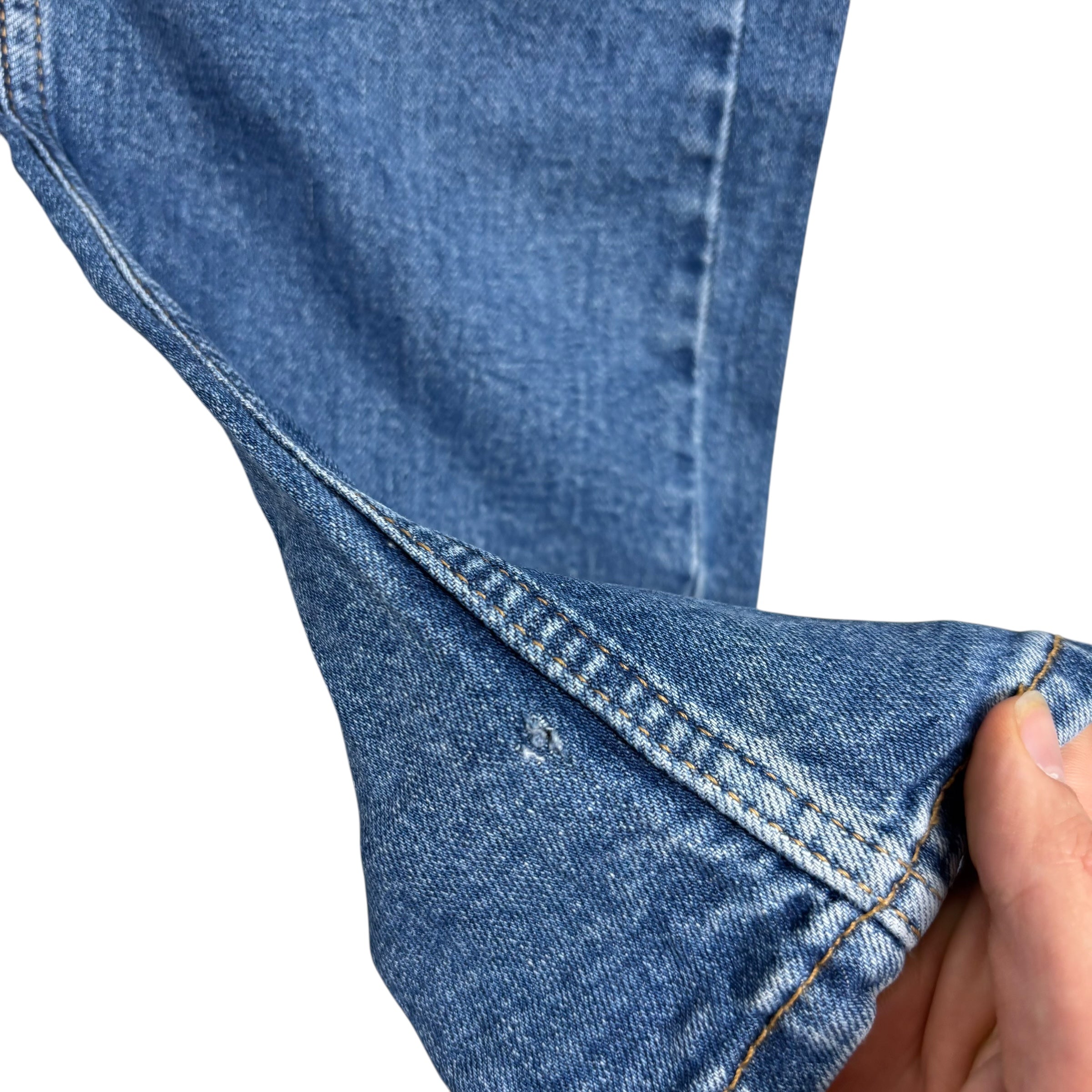 Levis 505 Jeans W32 L32 Mens Mid Blue Regular Straight Fit Stretch Denim