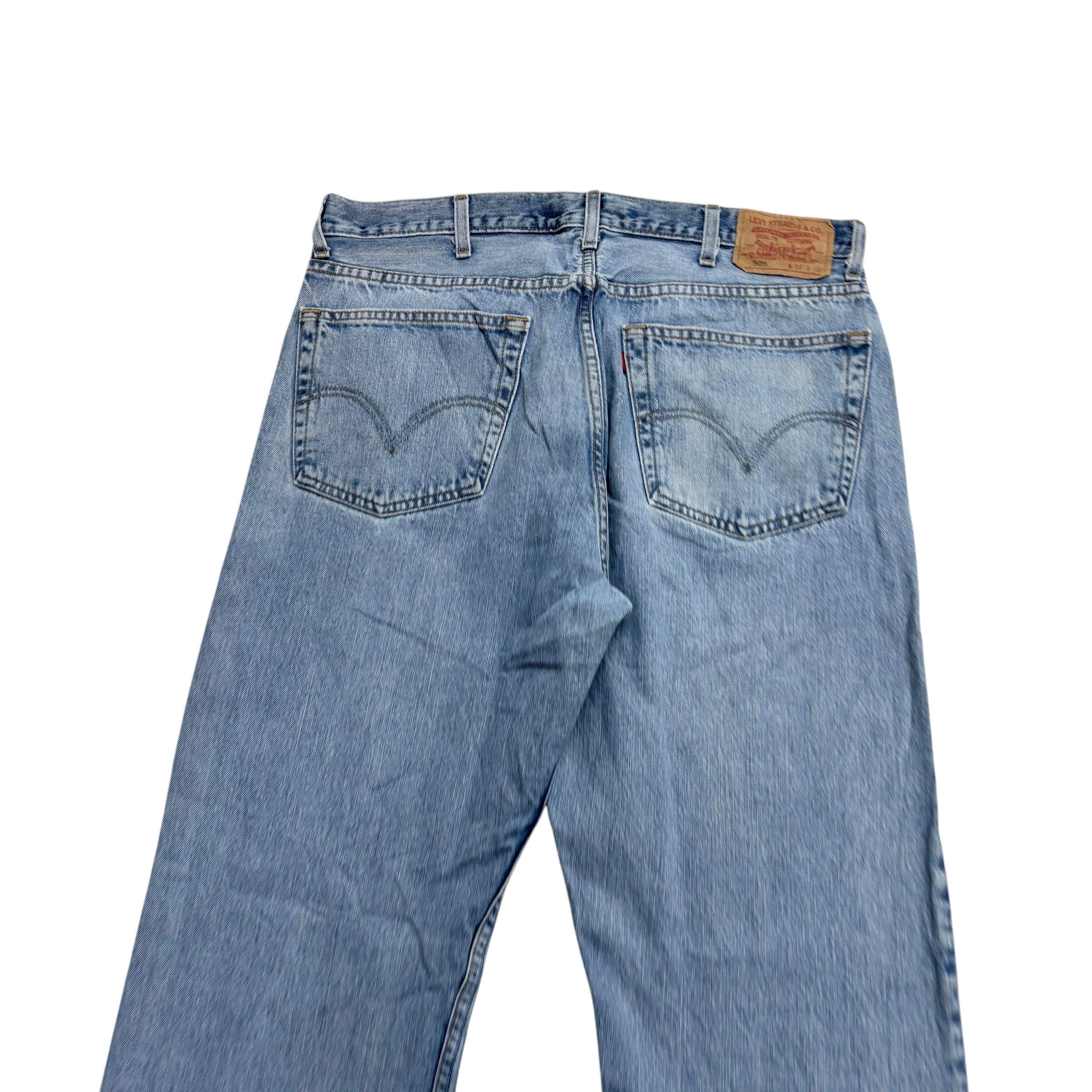 Levis 505 Jeans W36 L30 Mens Light Blue Regular Straight Fit Vintage Denim (F)