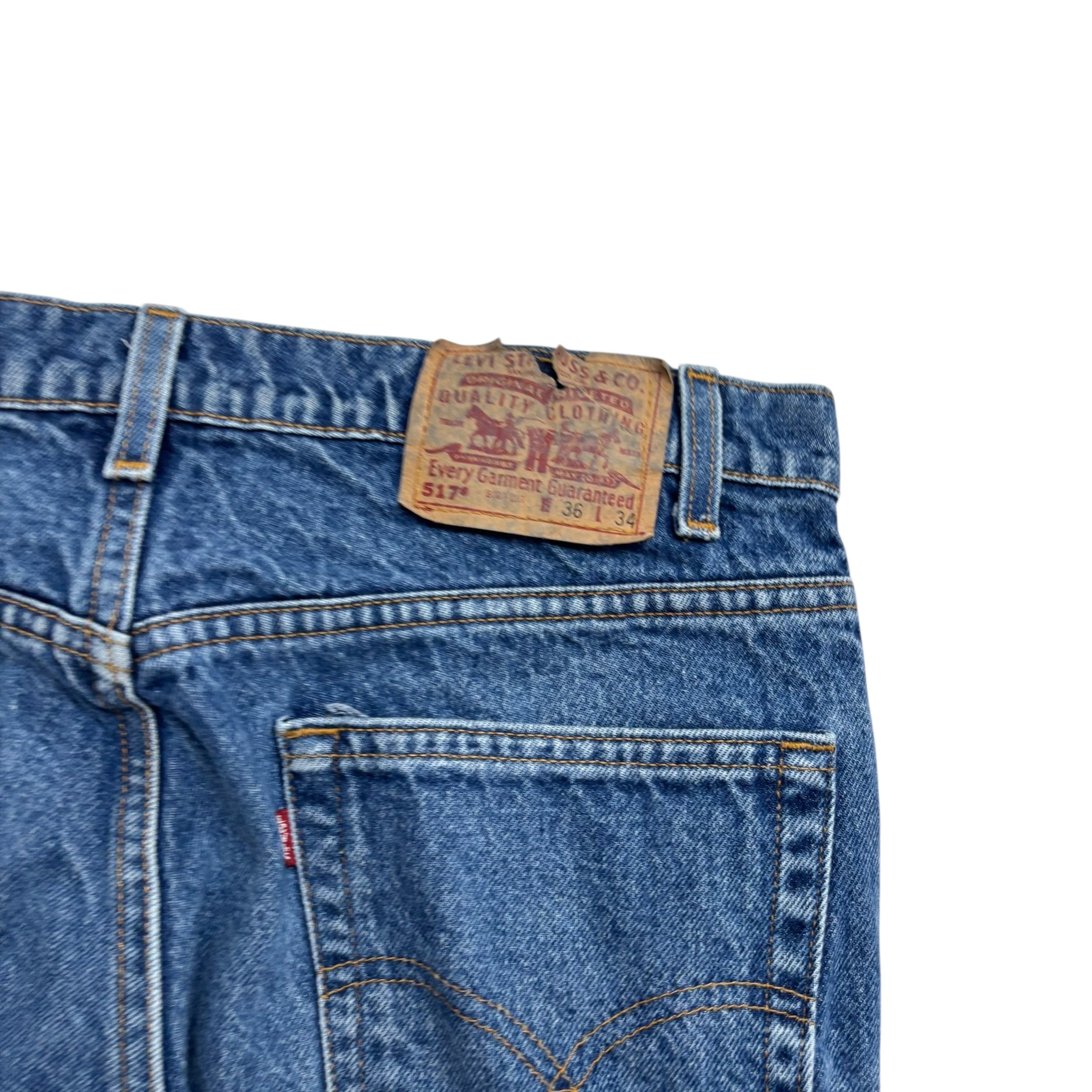 Levis 517 Jeans W34 L31 Mens Mid Blue Regular Bootcut Fit Made In USA Vintage