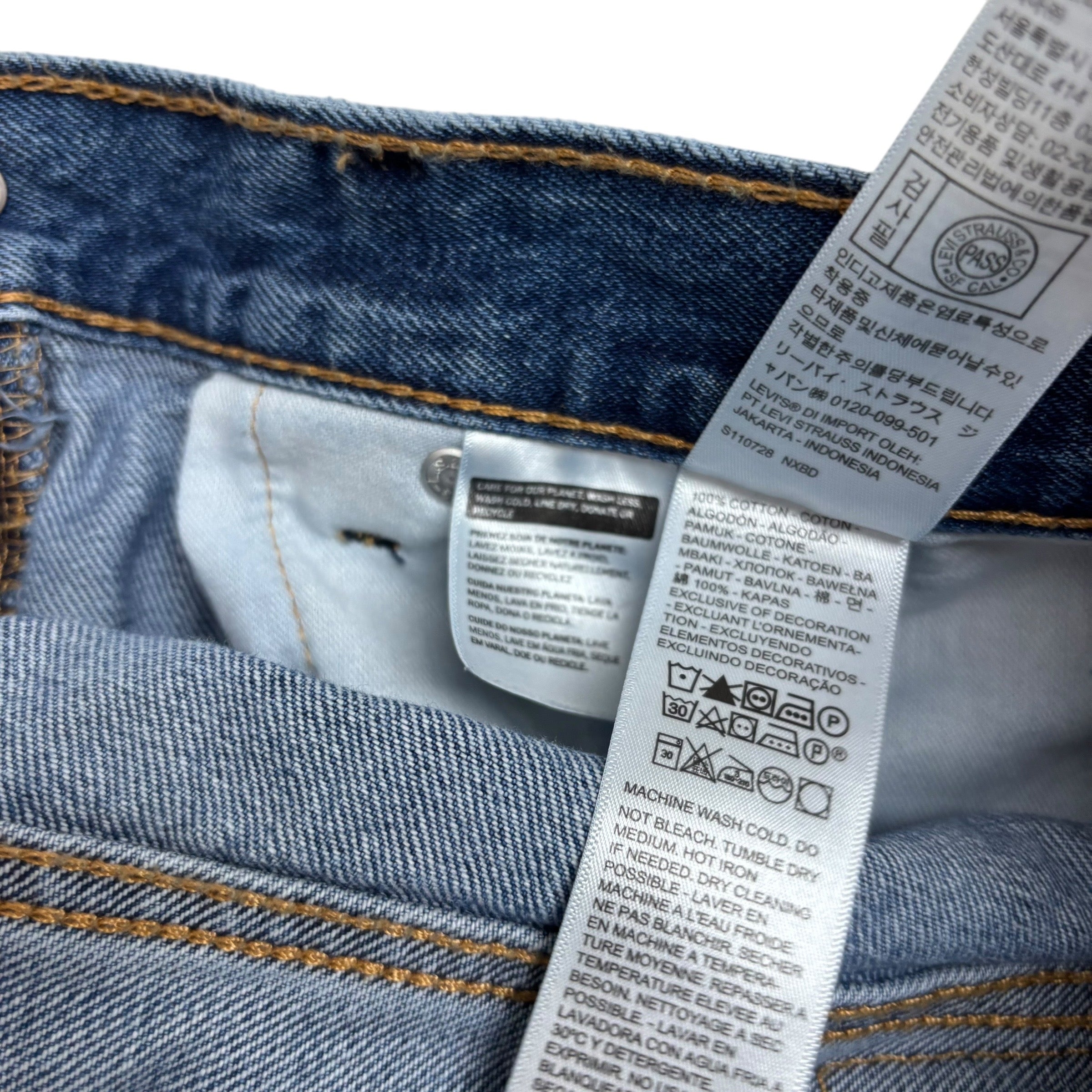 Levis 505 Jeans W36 L30 Mens Mid Blue Regular Straight Fit Denim