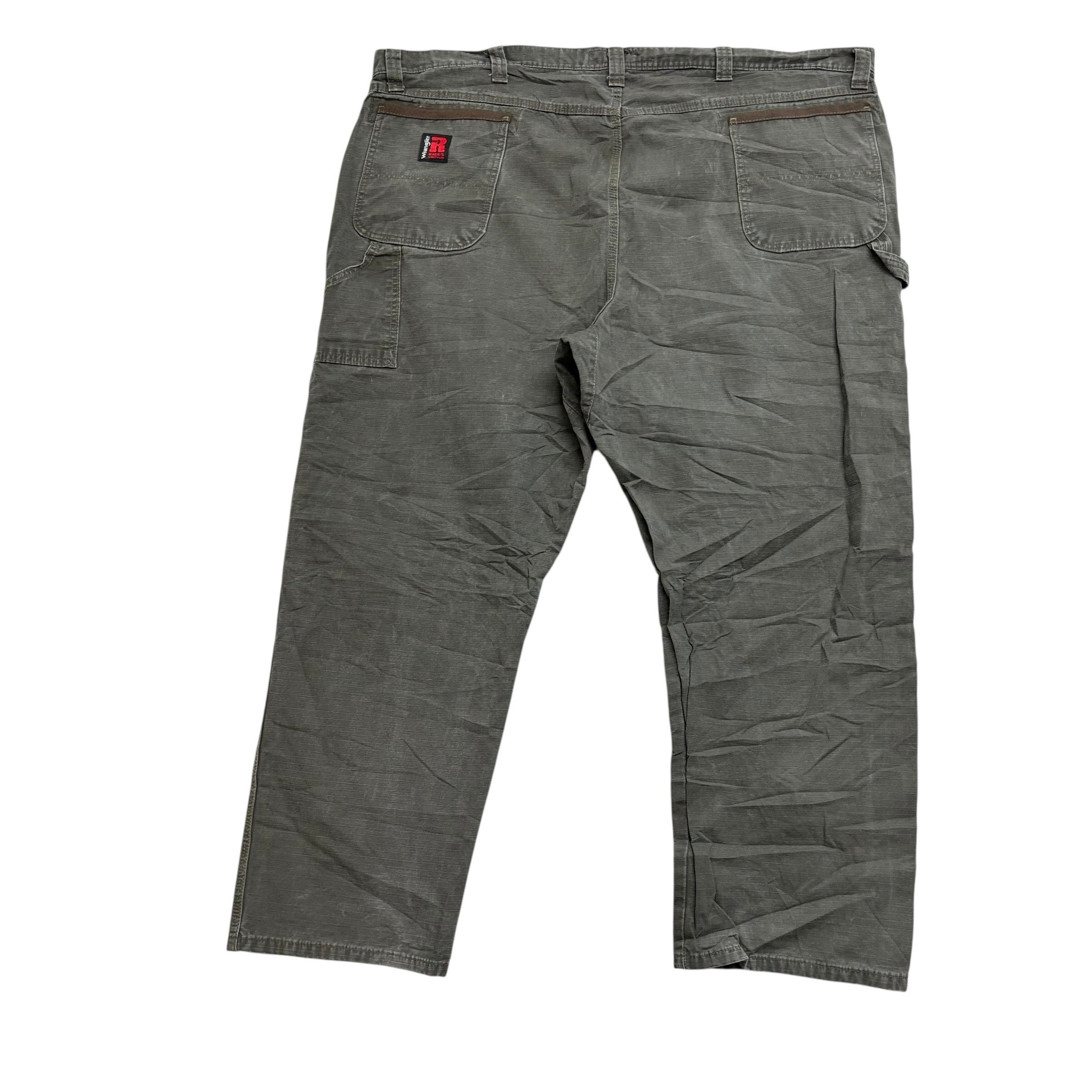 Wrangler Carpenter Pants W48 L30 Mens Green Relaxed Straight Fit Trousers