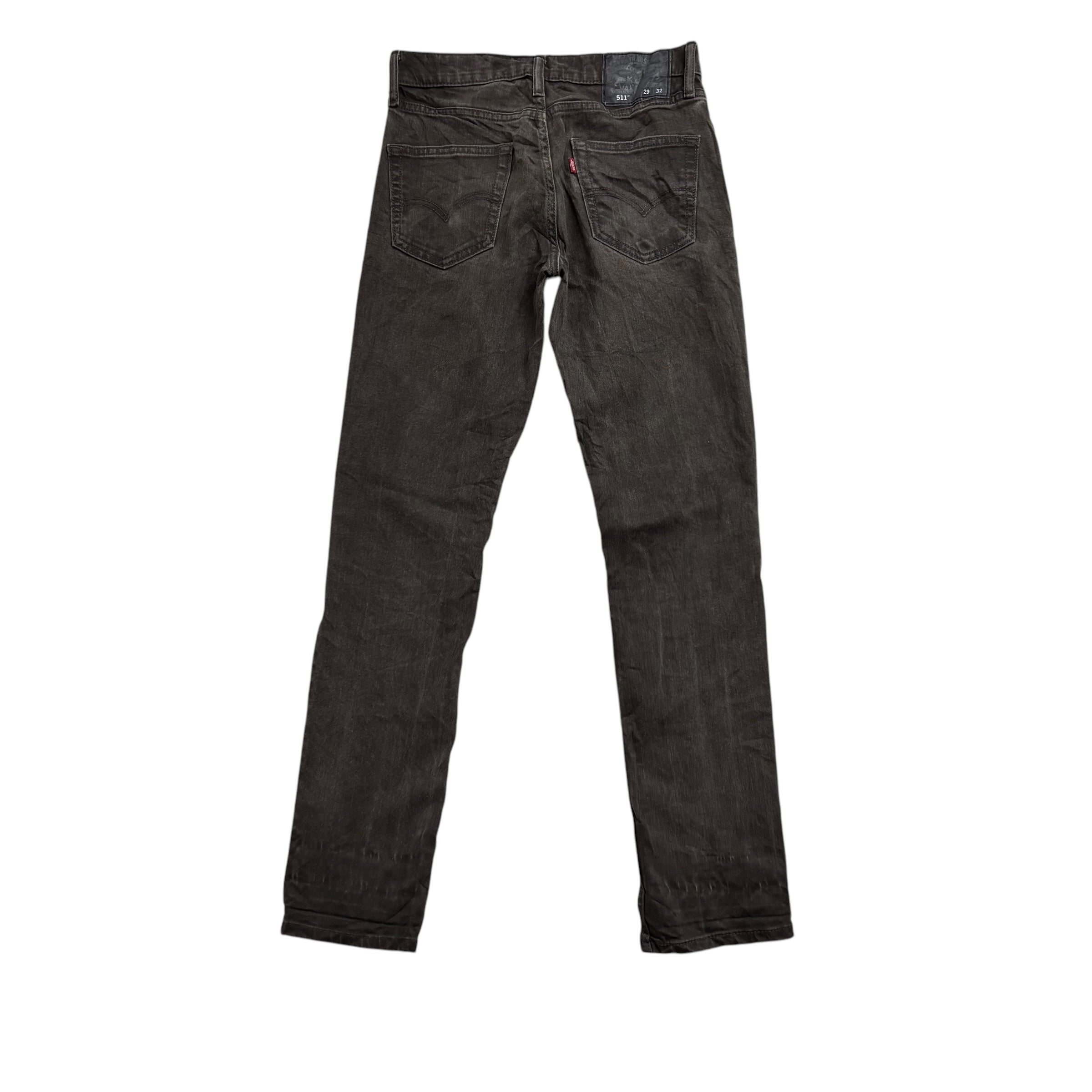 Levis 511 Jeans W29 L31 Mens Brown Slim Fit Stretch Denim