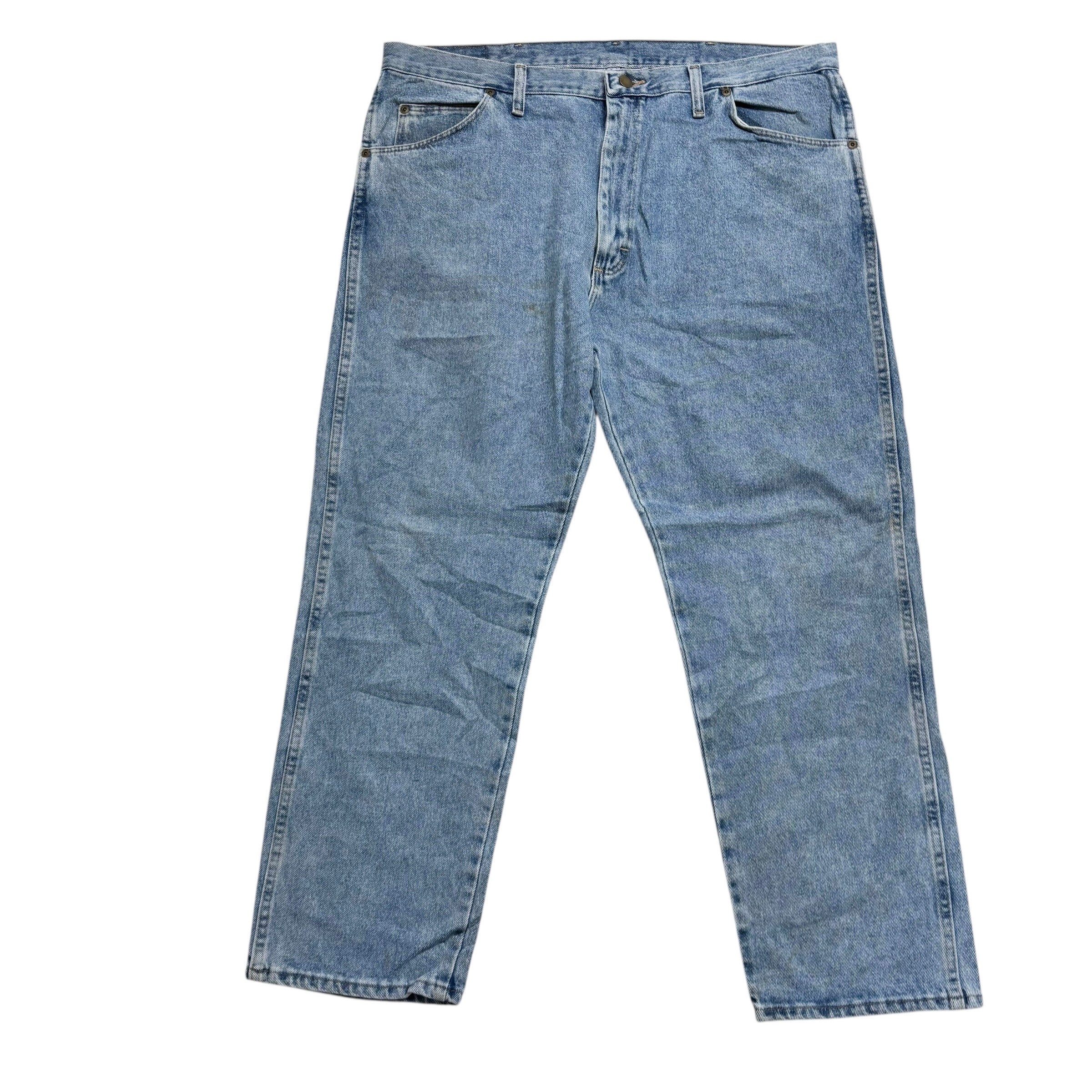Wrangler Jeans W40 L30 Mens Light Blue Regular Straight Fit Vintage Denim (F)
