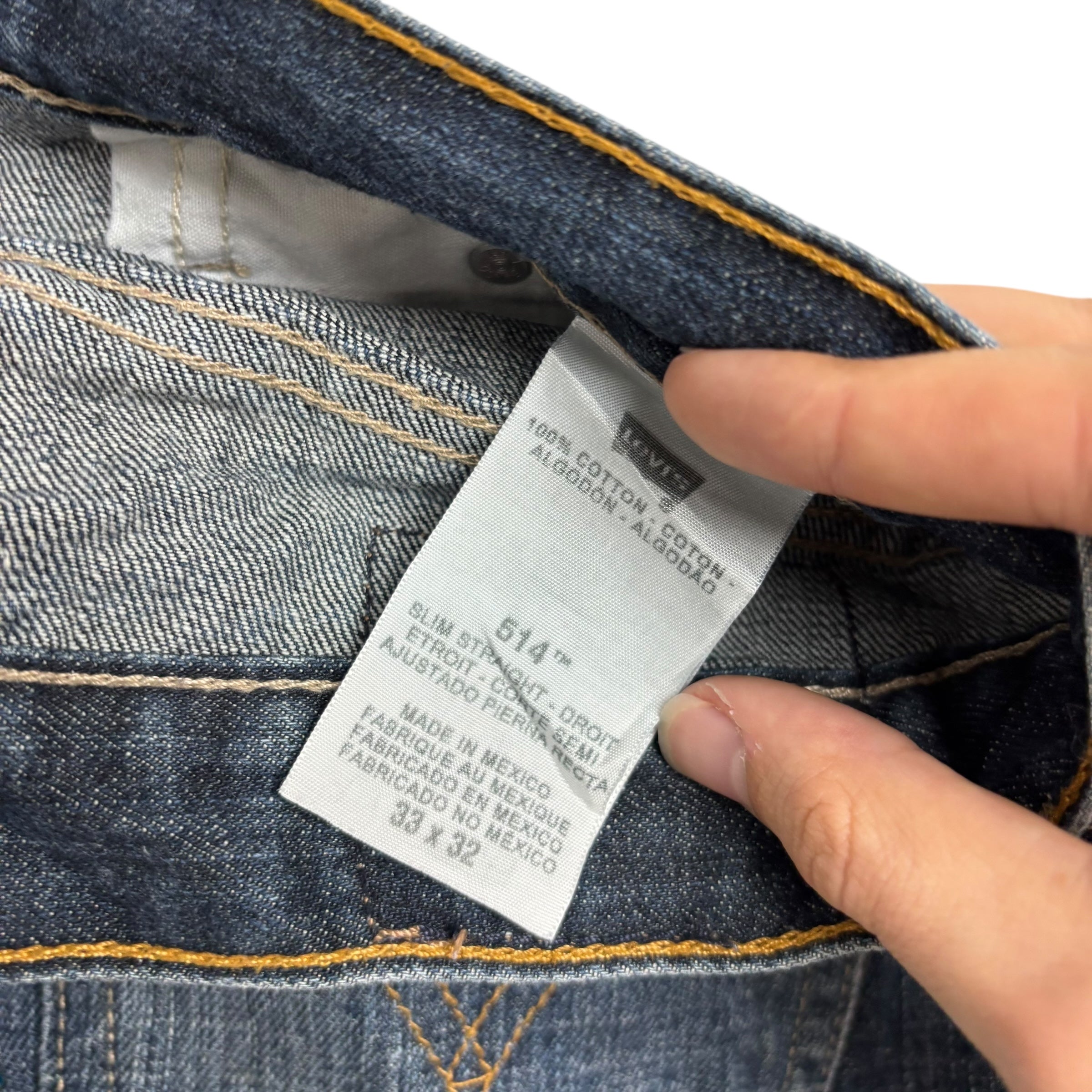 Levis 514 Jeans W33 L32 Mens Dark Blue Regular Straight Fit Vintage Denim