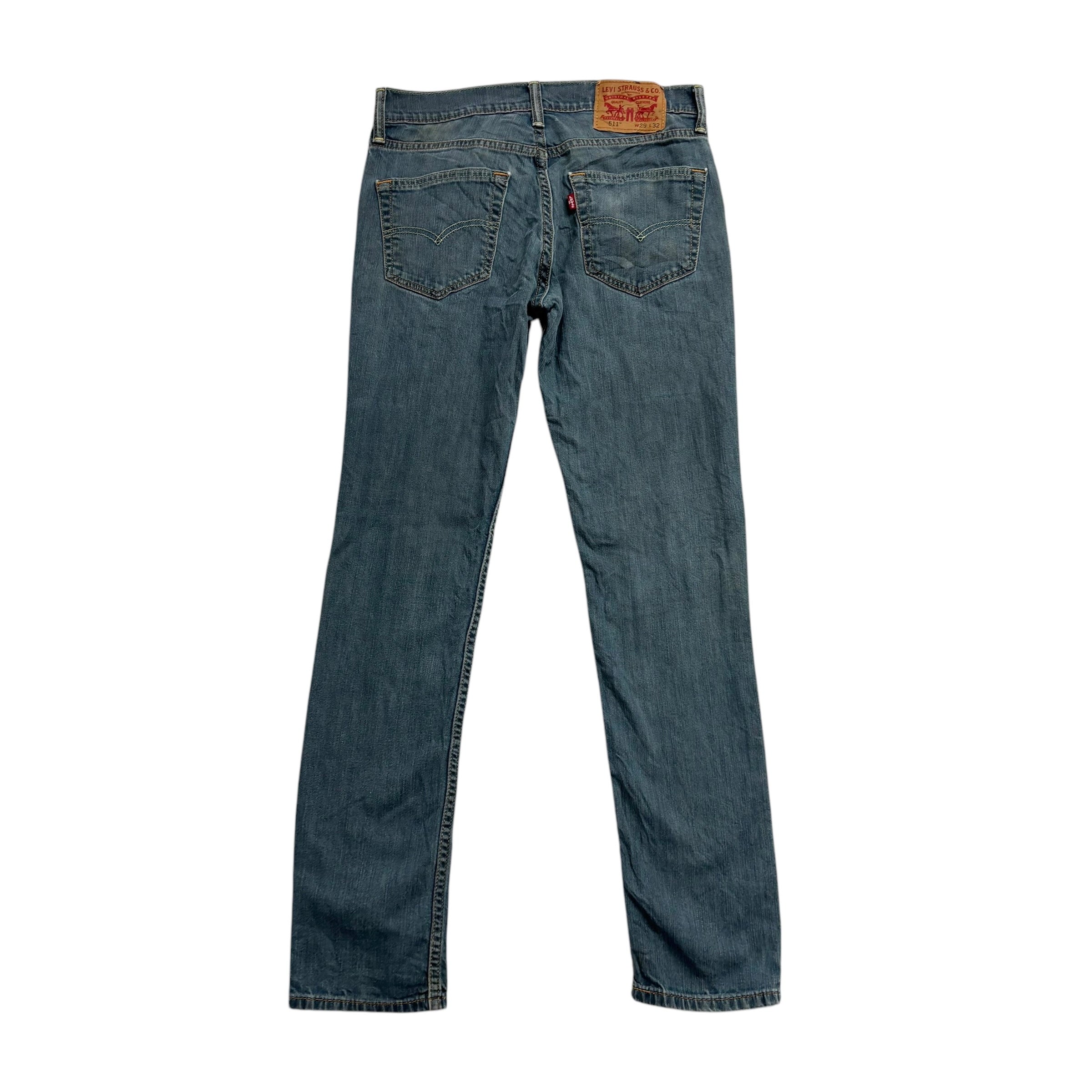 Levis 511 Jeans W29 L31 Mens Mid Blue Slim Fit Stretch Denim (F)