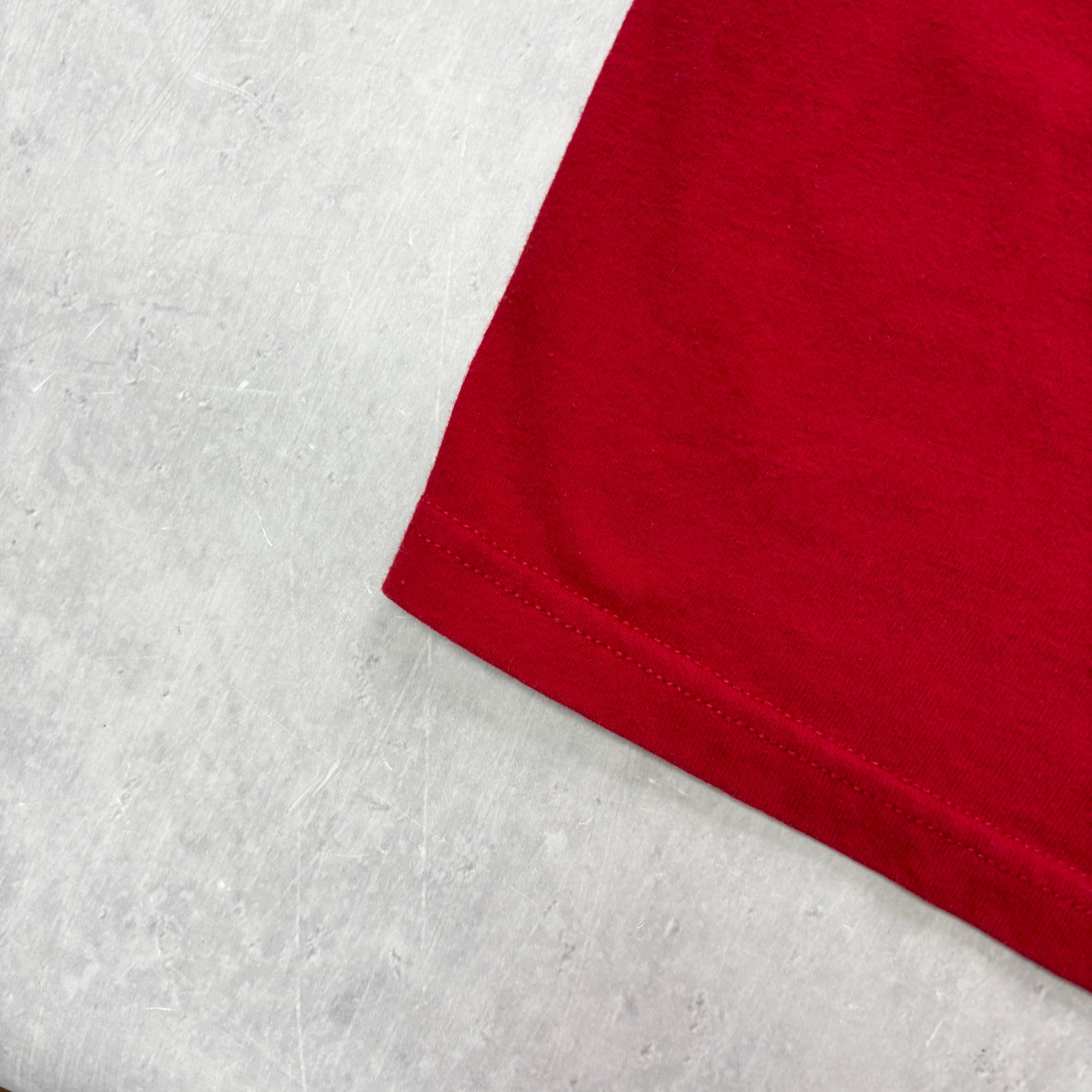 Vintage T Shirt Mens Small Red Graphic Print 90s College (E)