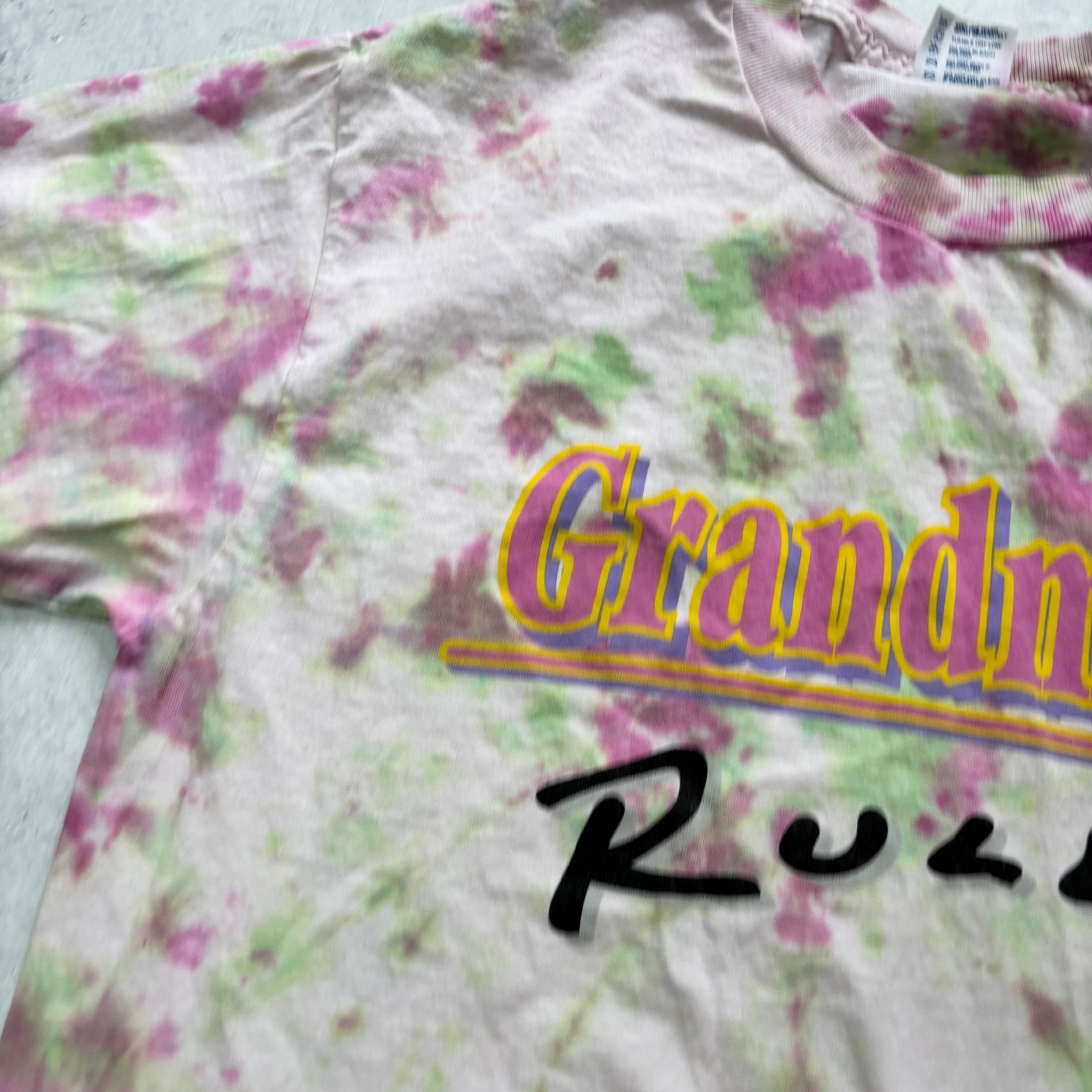 Vintage T Shirt Mens Medium Tie Die Pink Single Stitch Graphic Print 90s (E)