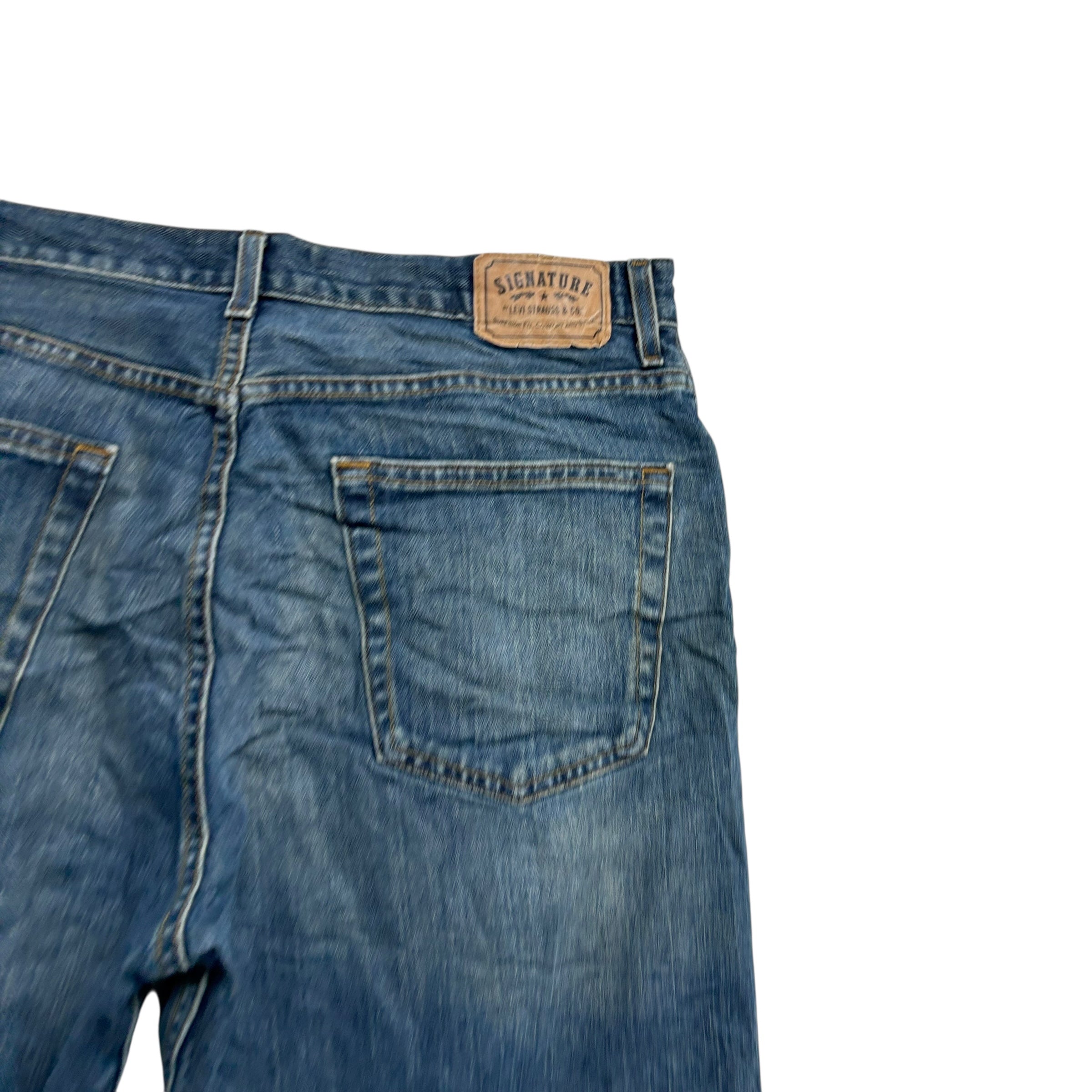 Levis Signature Jeans W36 L30 Mens Dark Blue Baggy Relaxed Vintage Denim (E)