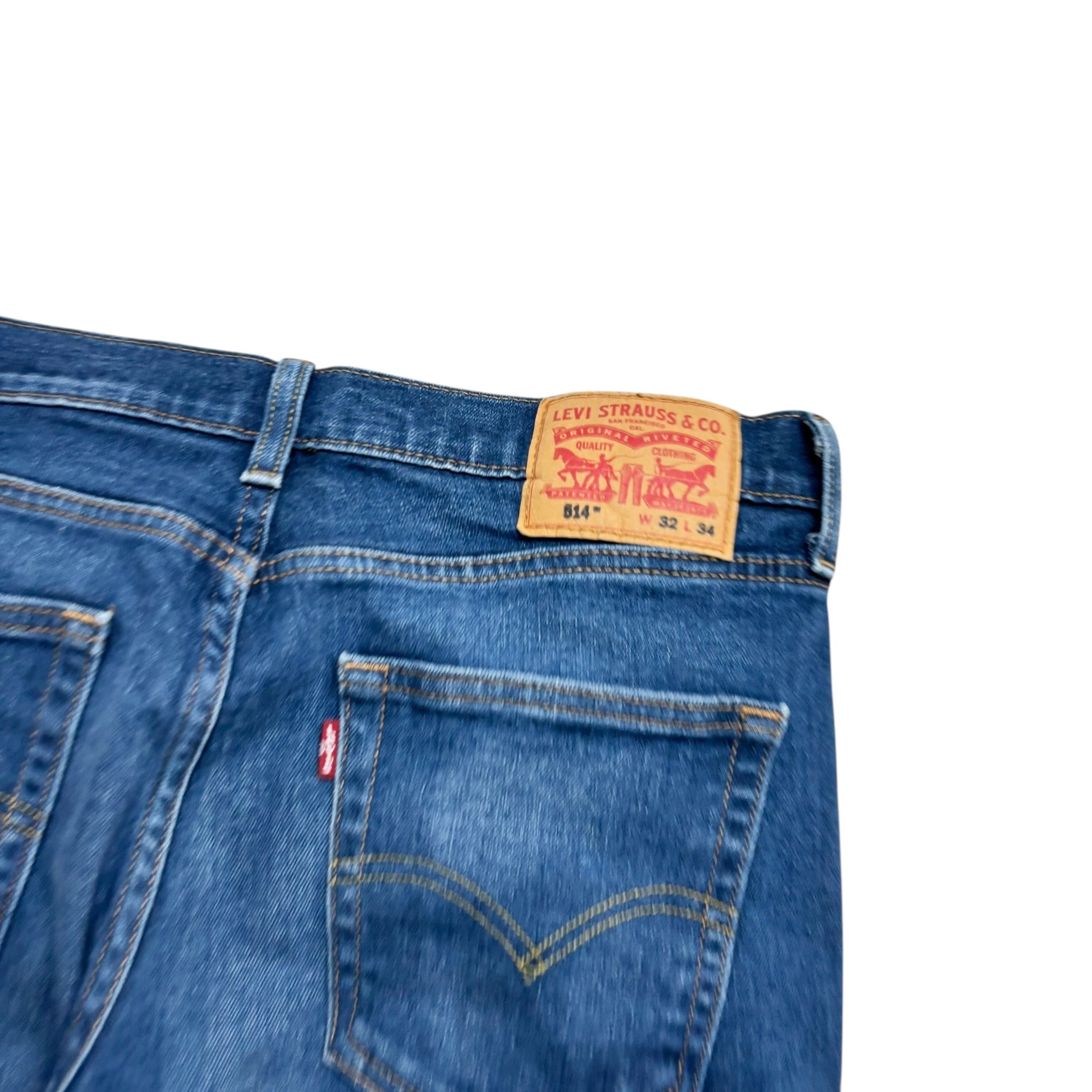 Levis 514 Jeans W32 L33 Mens Dark Blue Regular Straight Fit Stretch Denim