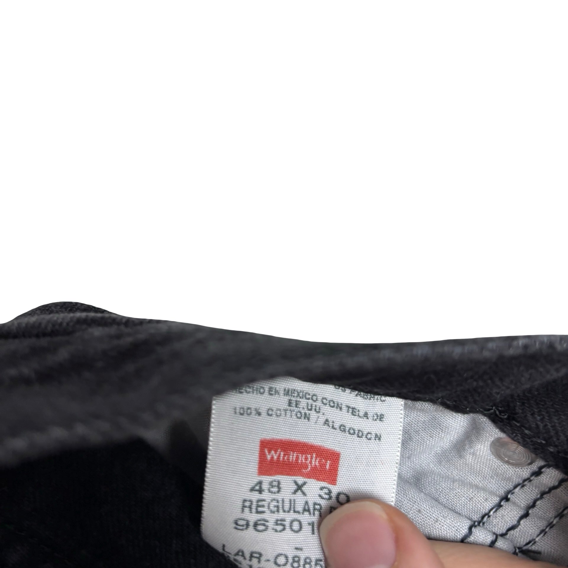 Wrangler Jeans W46 L30 Mens Black Regular Straight Fit Denim (E)