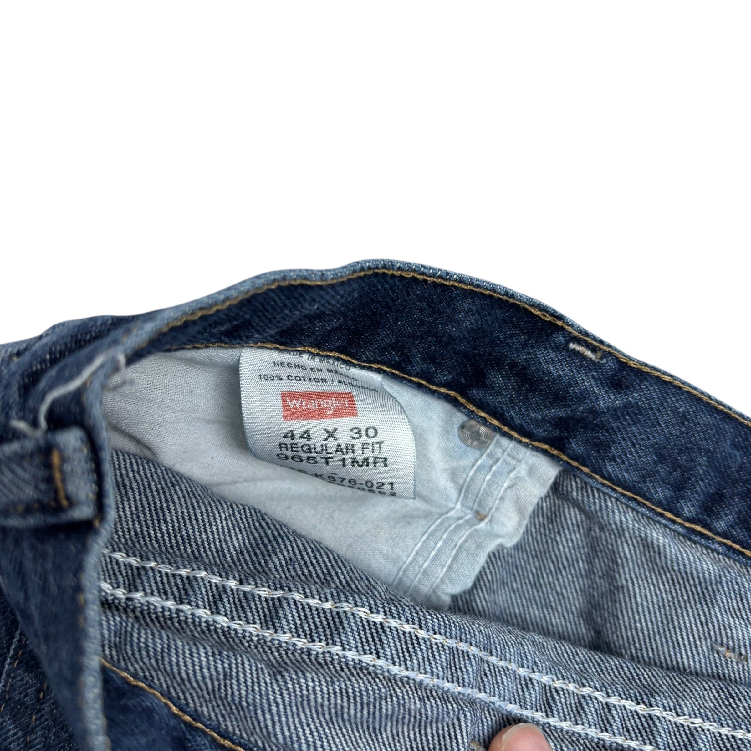 Wrangler Jeans W44 L27 Mens Dark Blue Regular Straight Fit Denim (E)