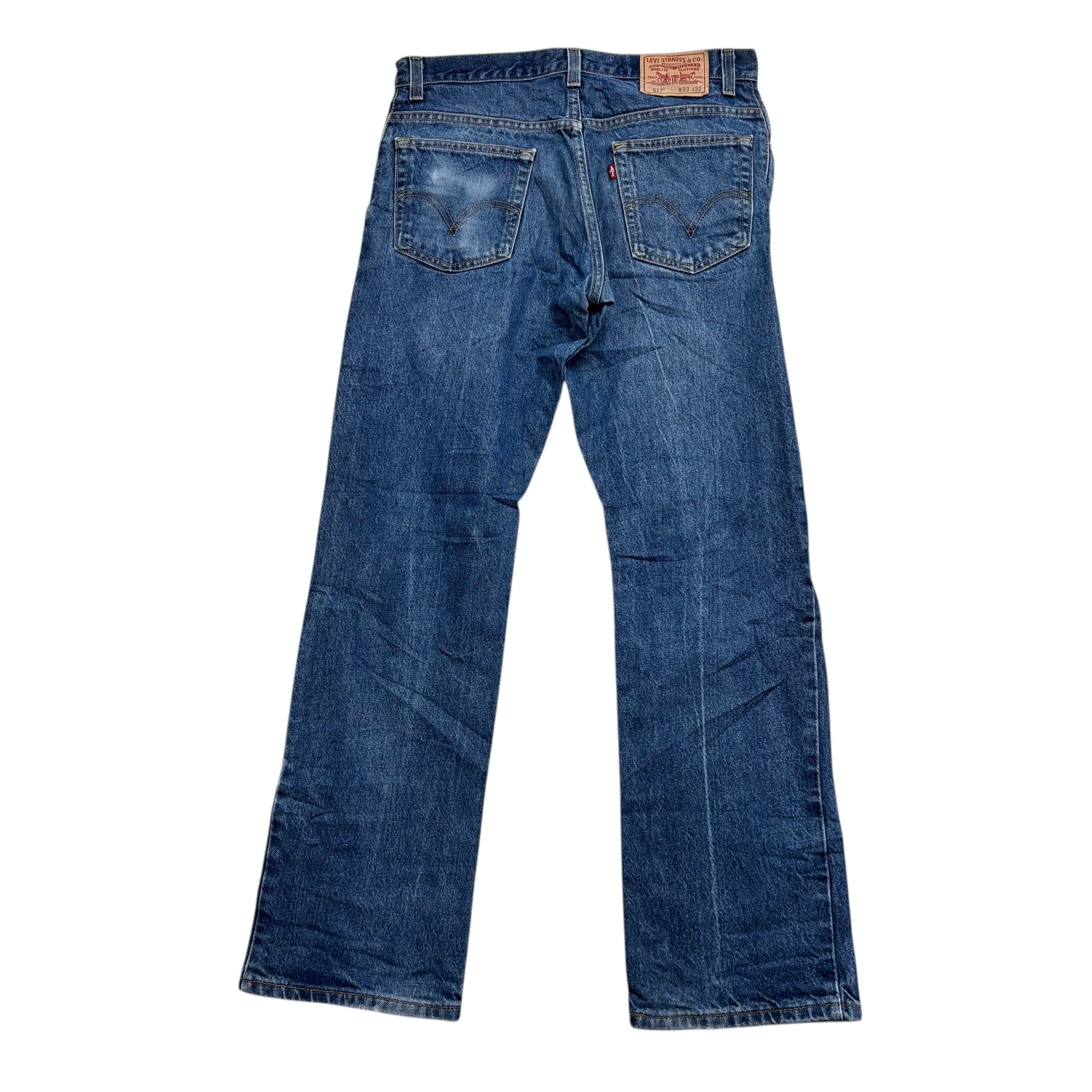 Levis 517 Jeans W33 L32 Mens Mid Blue Regular Bootcut Fit Vintage Denim (E)