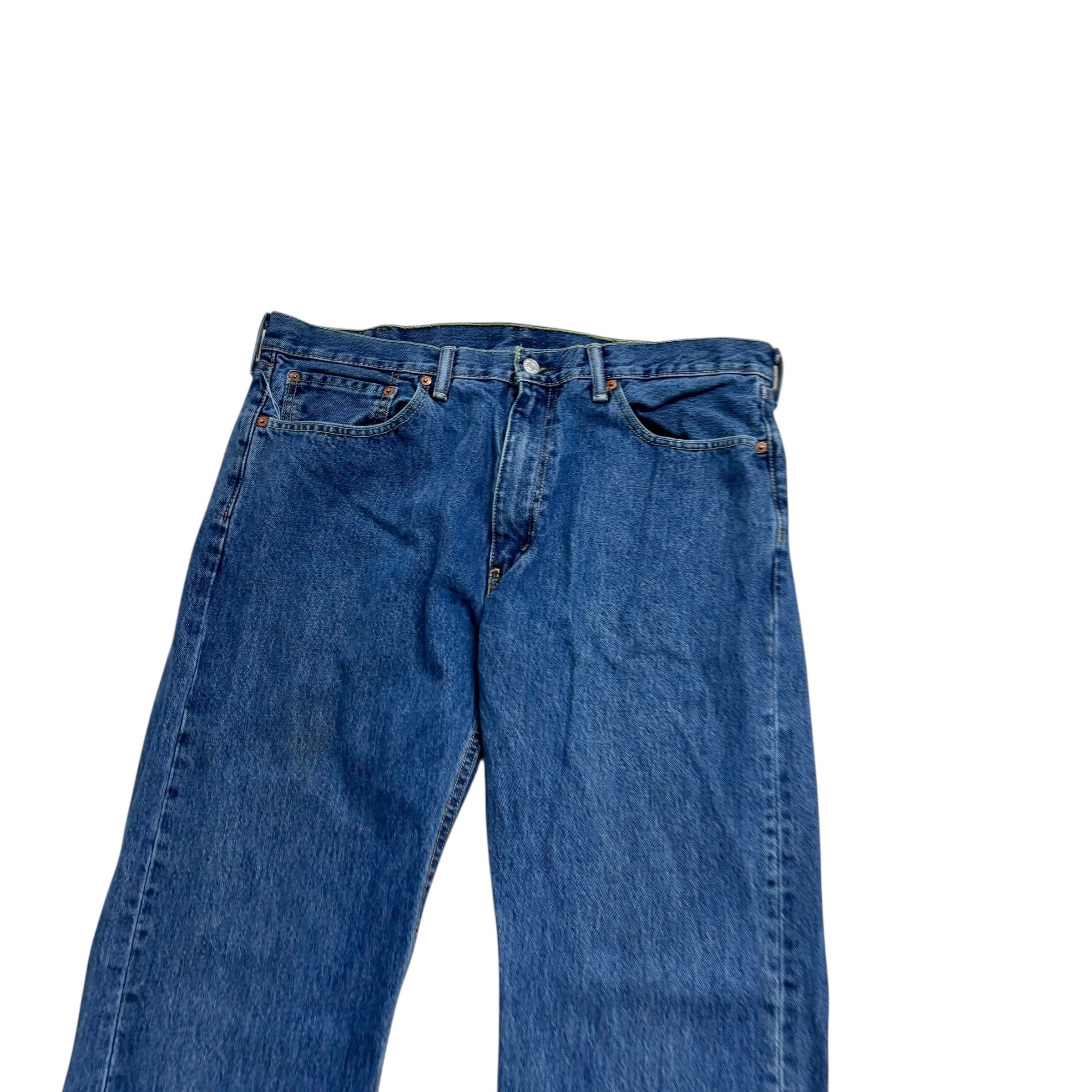 Levis 505 Jeans W38 L34 Mens Mid Blue Regular Straight Fit Denim