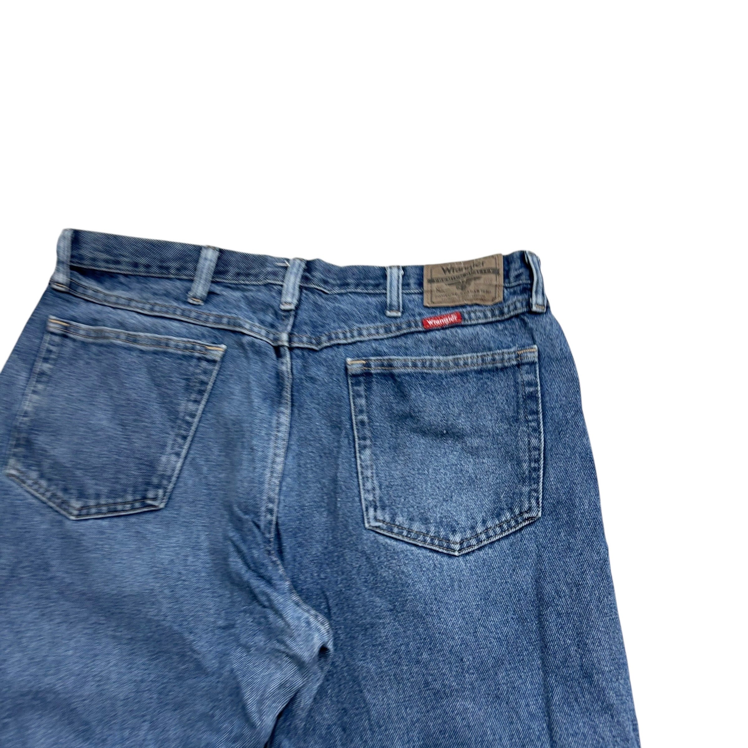 Wrangler Jeans W36 L29 Mens Mid Blue Baggy Relaxed Straight Fit Denim
