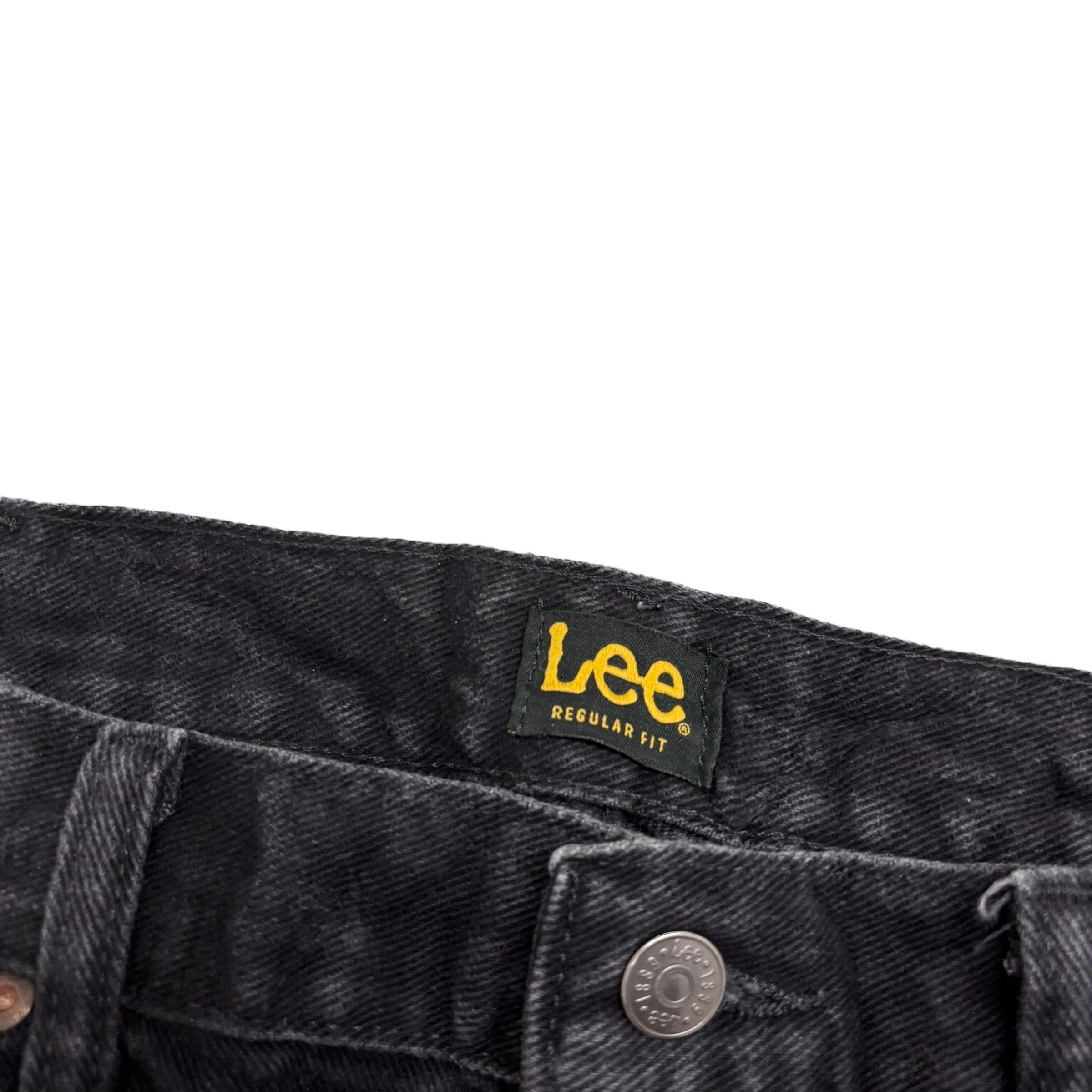 Lee Jeans W38 L30 Mens Black Regular Straight Fit Denim (E)