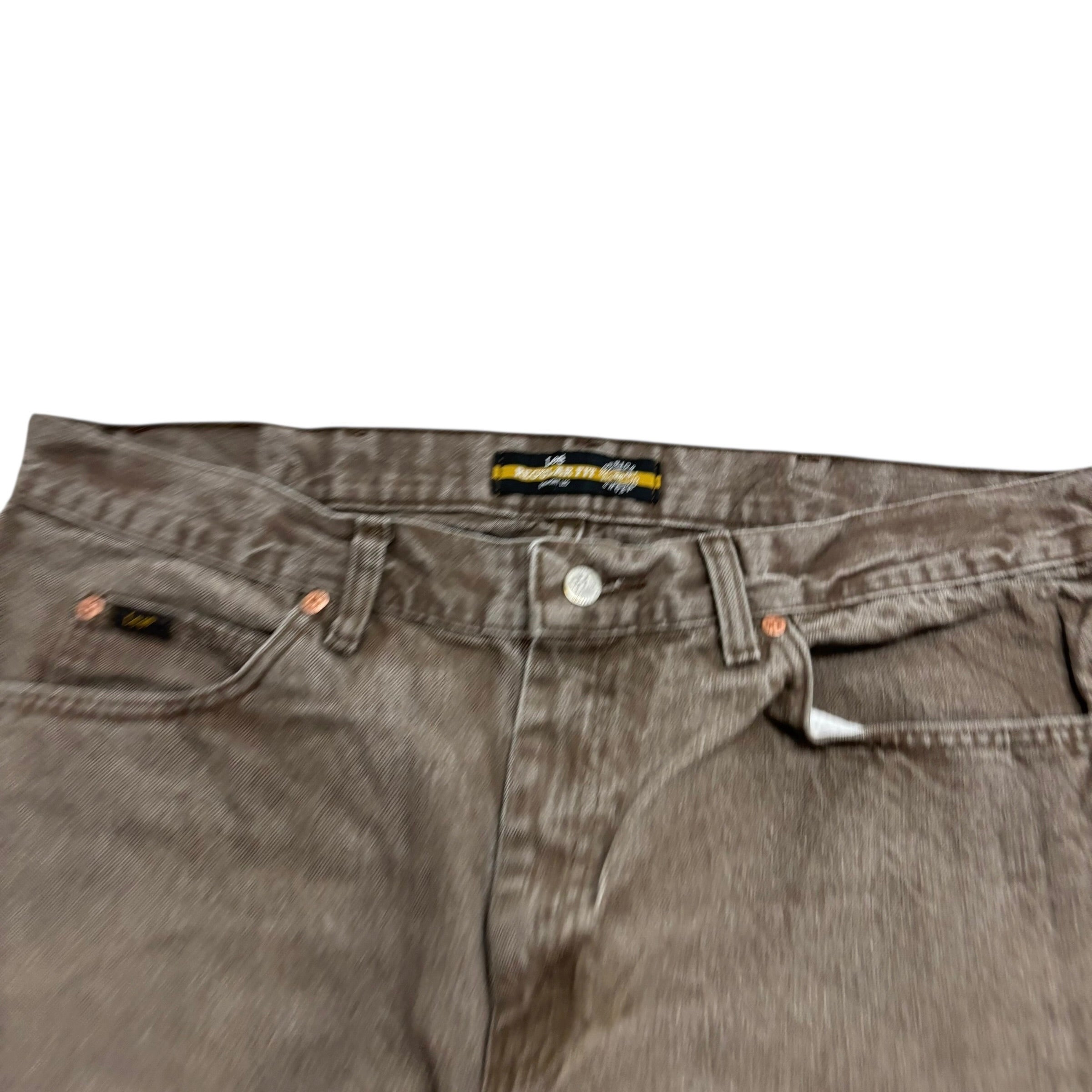 Lee Jeans W38 L32 Mens Regular Straight Fit Brown Denim (E)