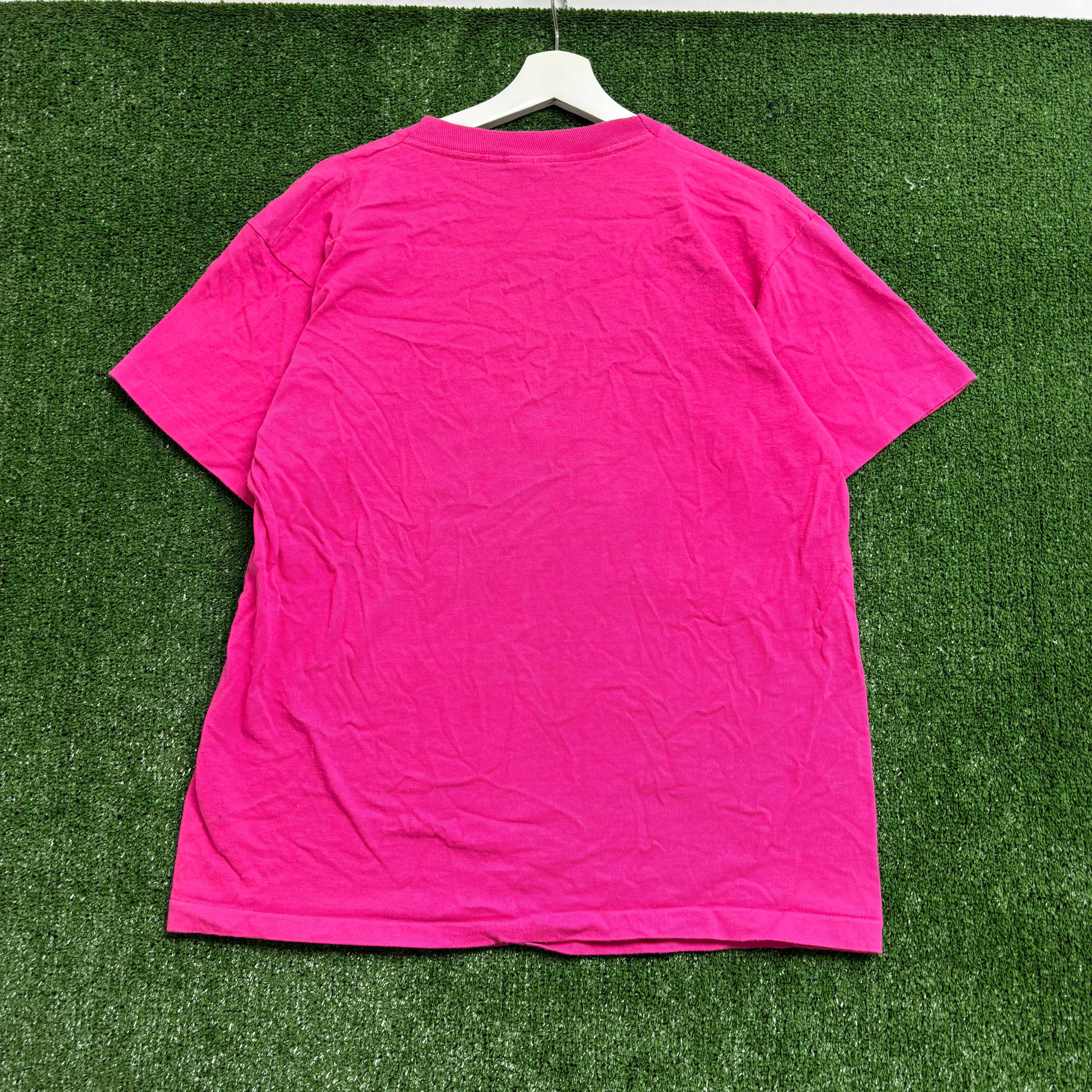 Vintage T Shirt Mens Medium Pink Single Stitch Graphic Print 90s Flowers FOTL