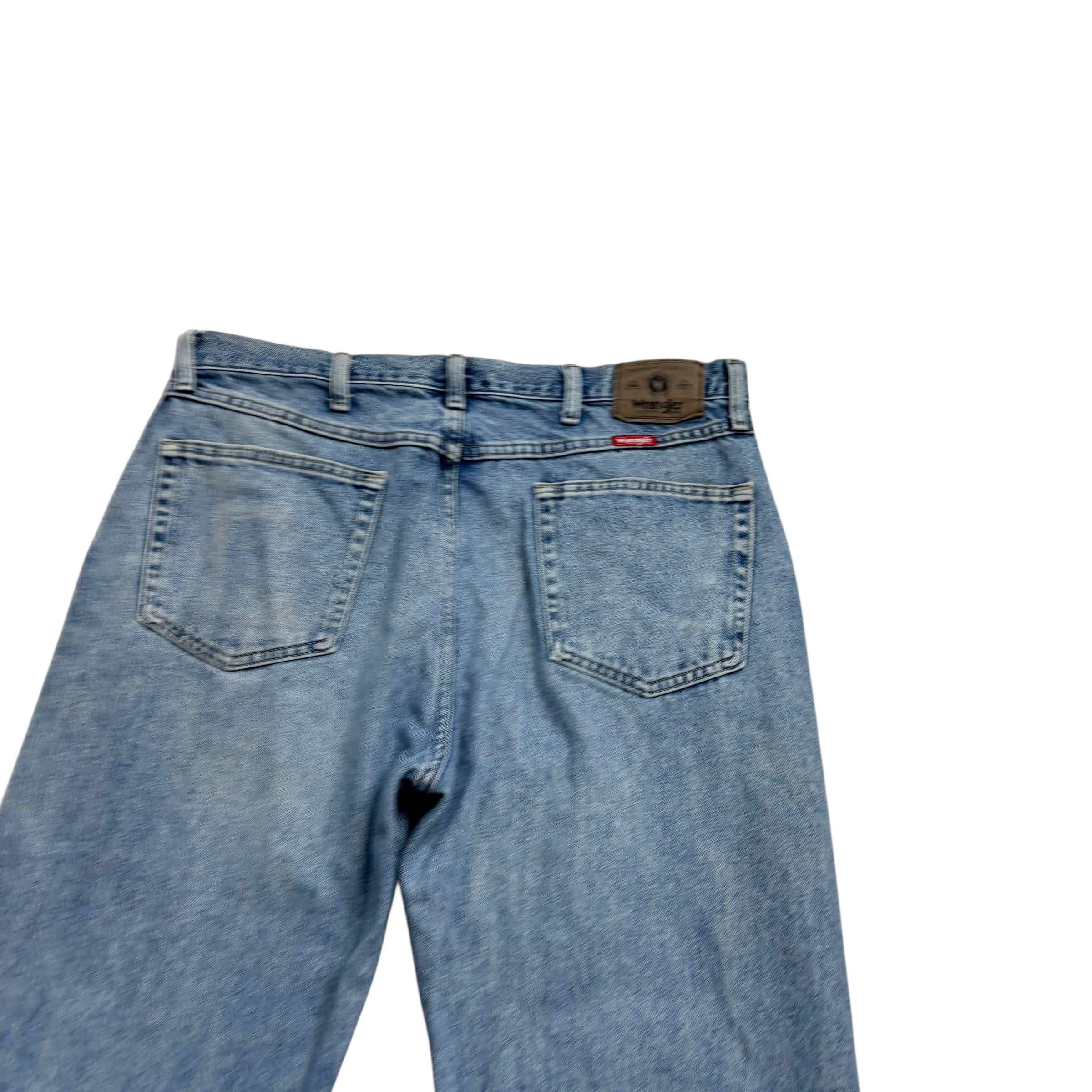 Wrangler Jeans W36 L34 Mens Mid Blue Regular Straight Fit Denim (F)