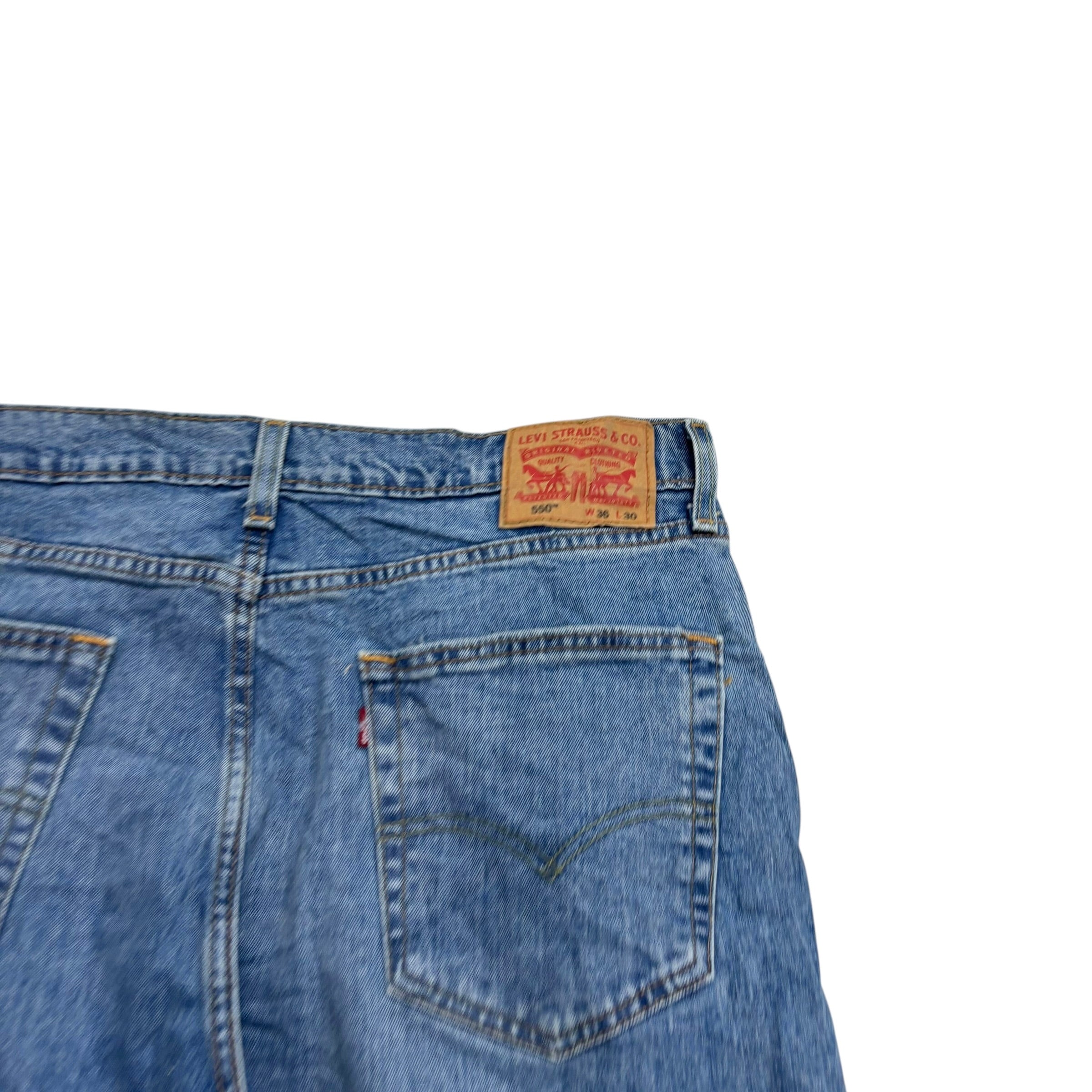 Levis 550 Jeans W36 L30 Mens Light Blue Baggy Relaxed Straight Stretch Denim