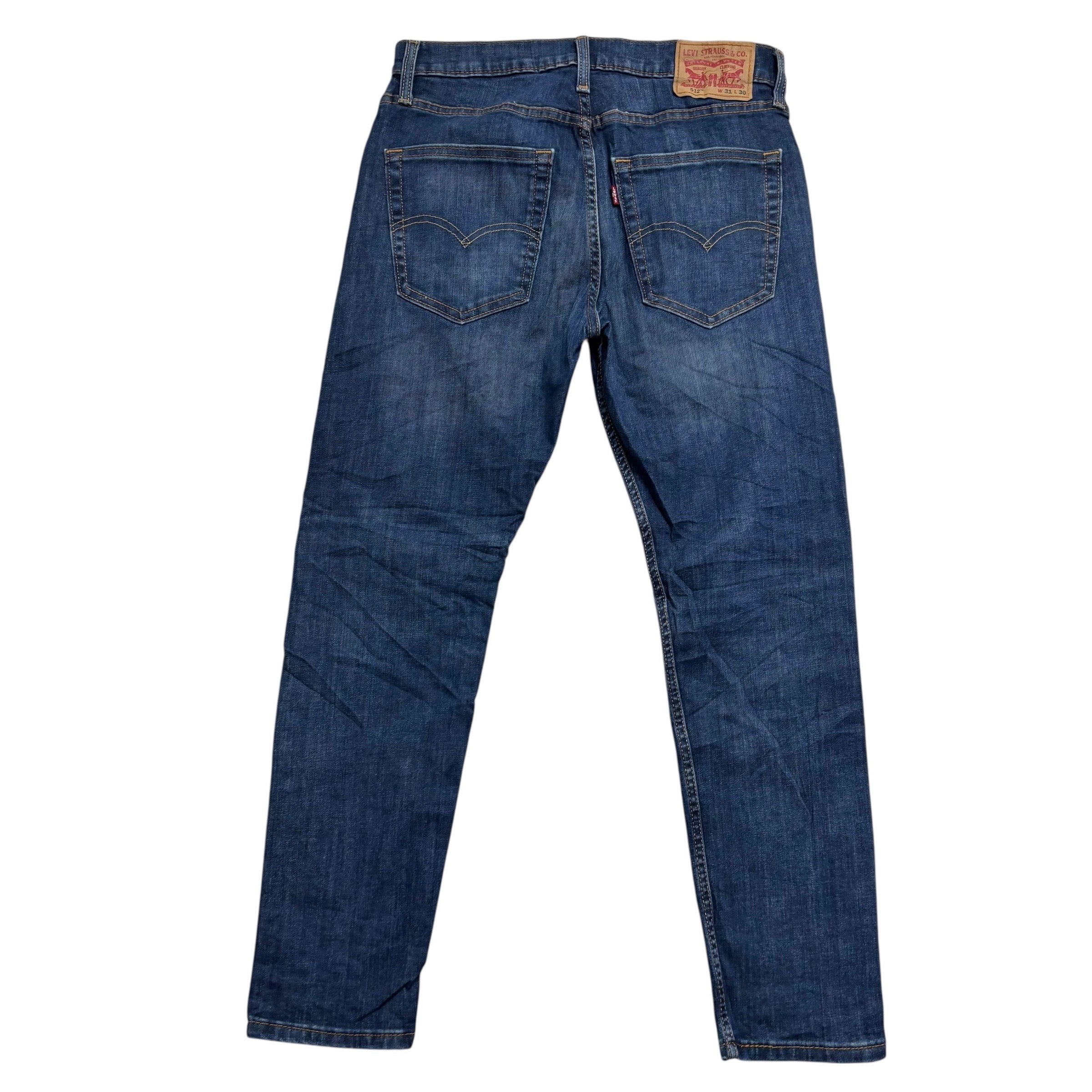 Levis 512 Jeans W31 L30 Mens Dark Blue Slim Tapered Fit Stretch Denim (E)