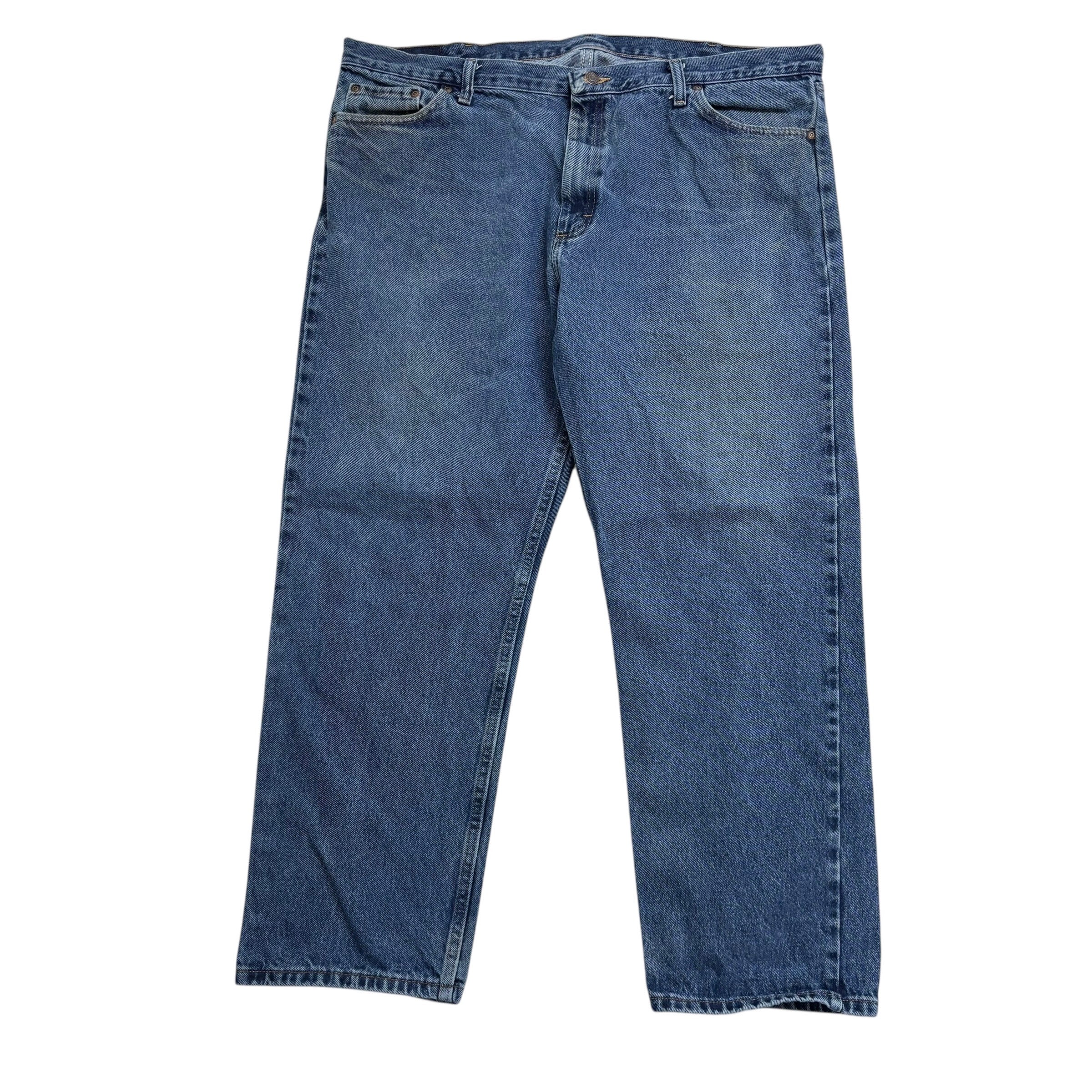 Wrangler Jeans W42 L29 Mens Mid Blue Relaxed Straight Fit Denim (F)