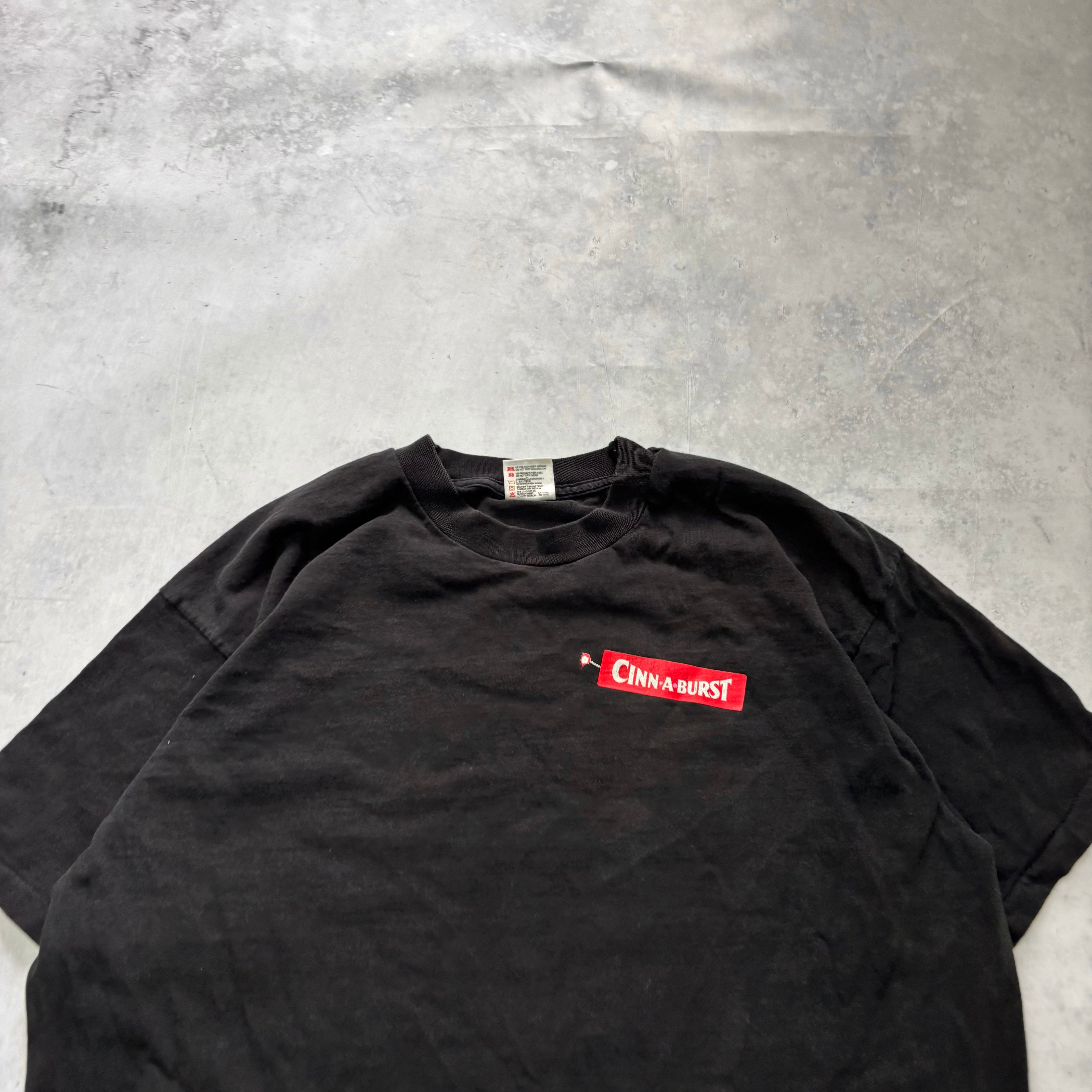 Vintage T Shirt Mens XL Black Single Stitch Graphic Print 90s USA