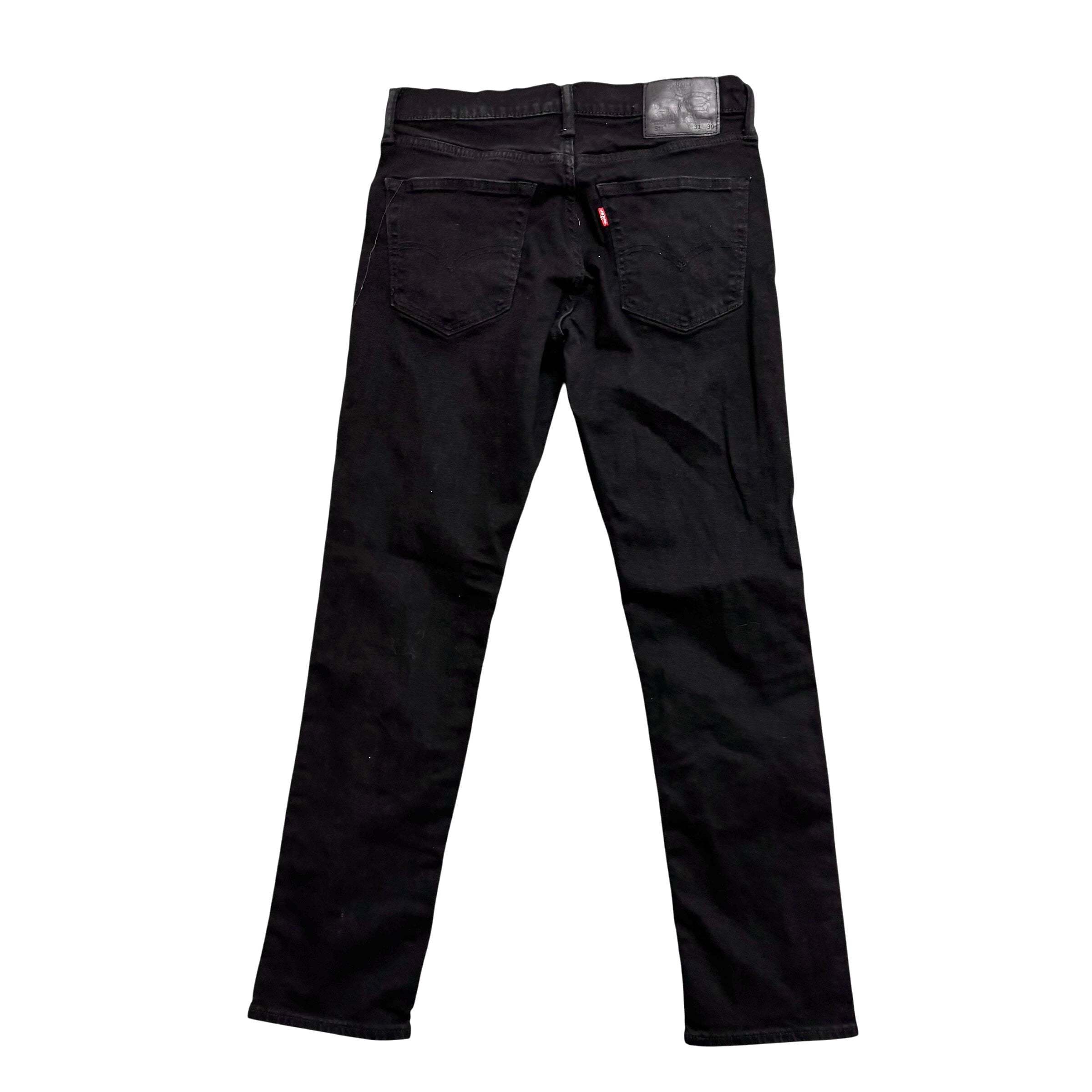 Levis 511 Jeans W30 L30 Mens Black Slim Fit Stretch Denim (E)