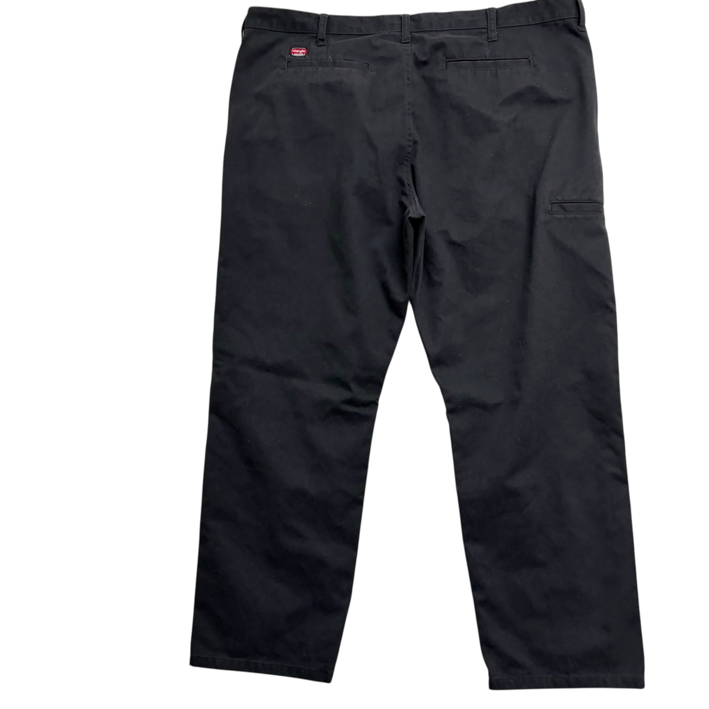Wrangler Trousers W42 L30 Mens Black Regular Straight Fit Cotton Pants (E)