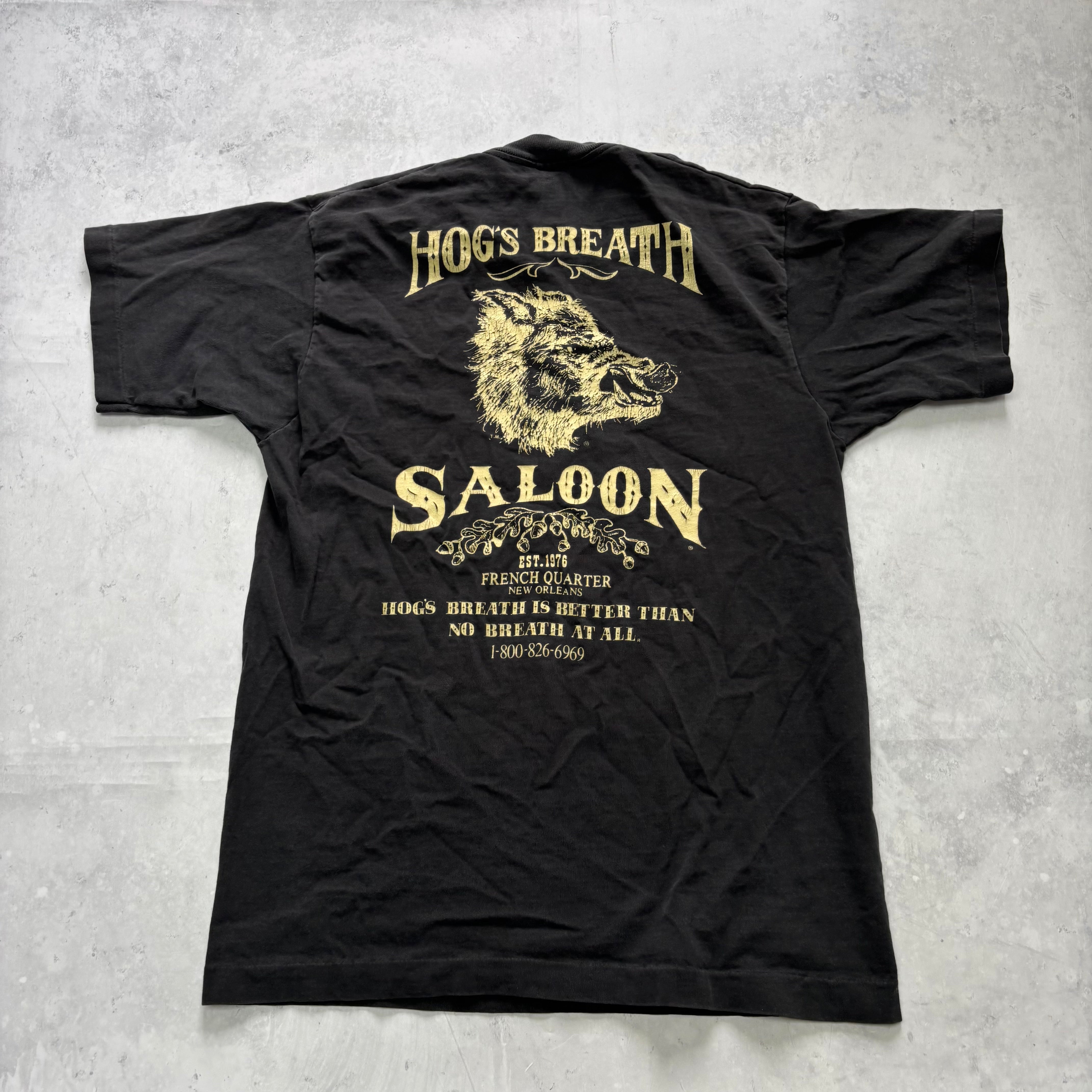 Vintage T Shirt Mens Medium Black Single Stitch Graphic Print 90s Beer USA (E)