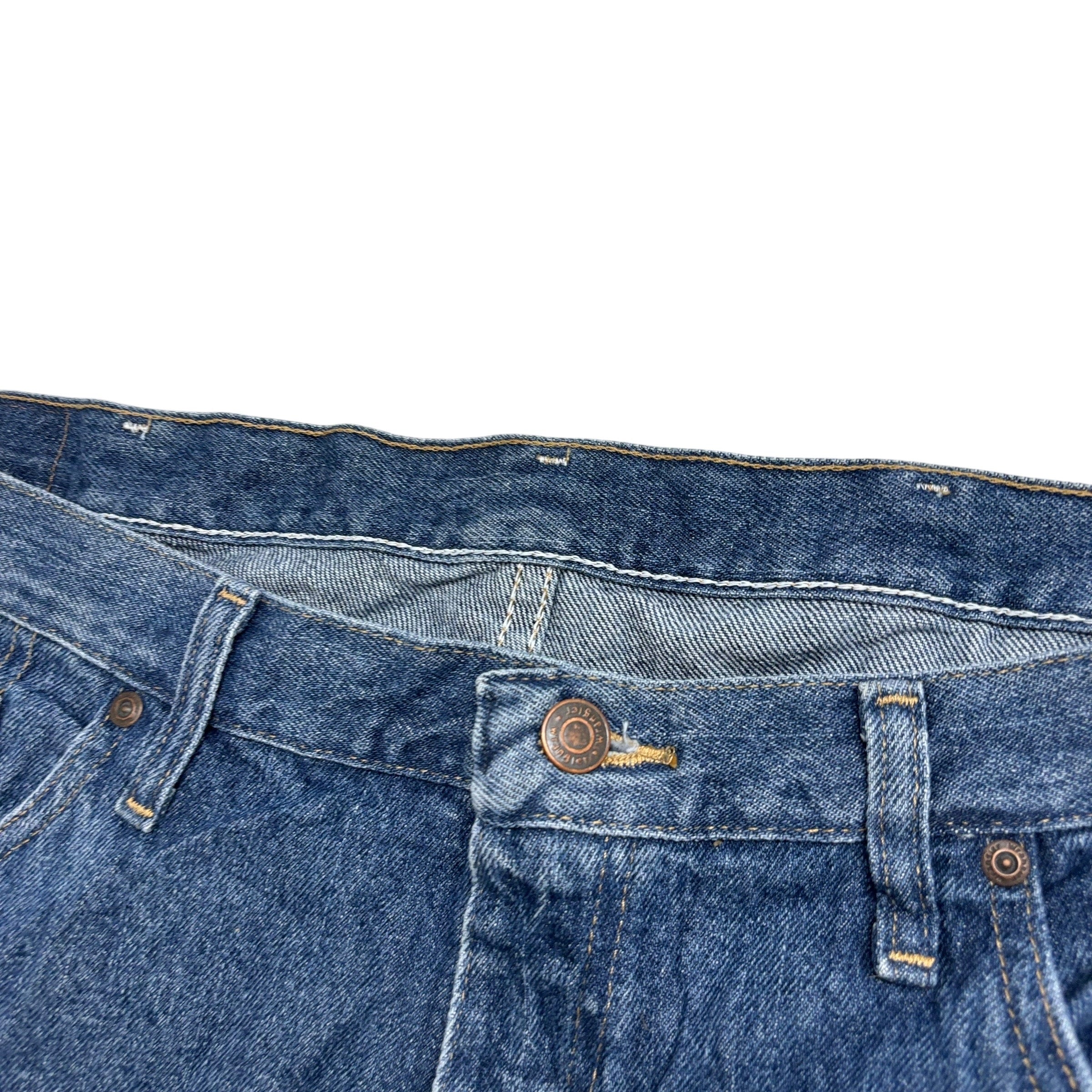 Vintage Wrangler Jorts W40 Mens Denim Shorts Mid Blue Baggy Relaxed Fit (E)