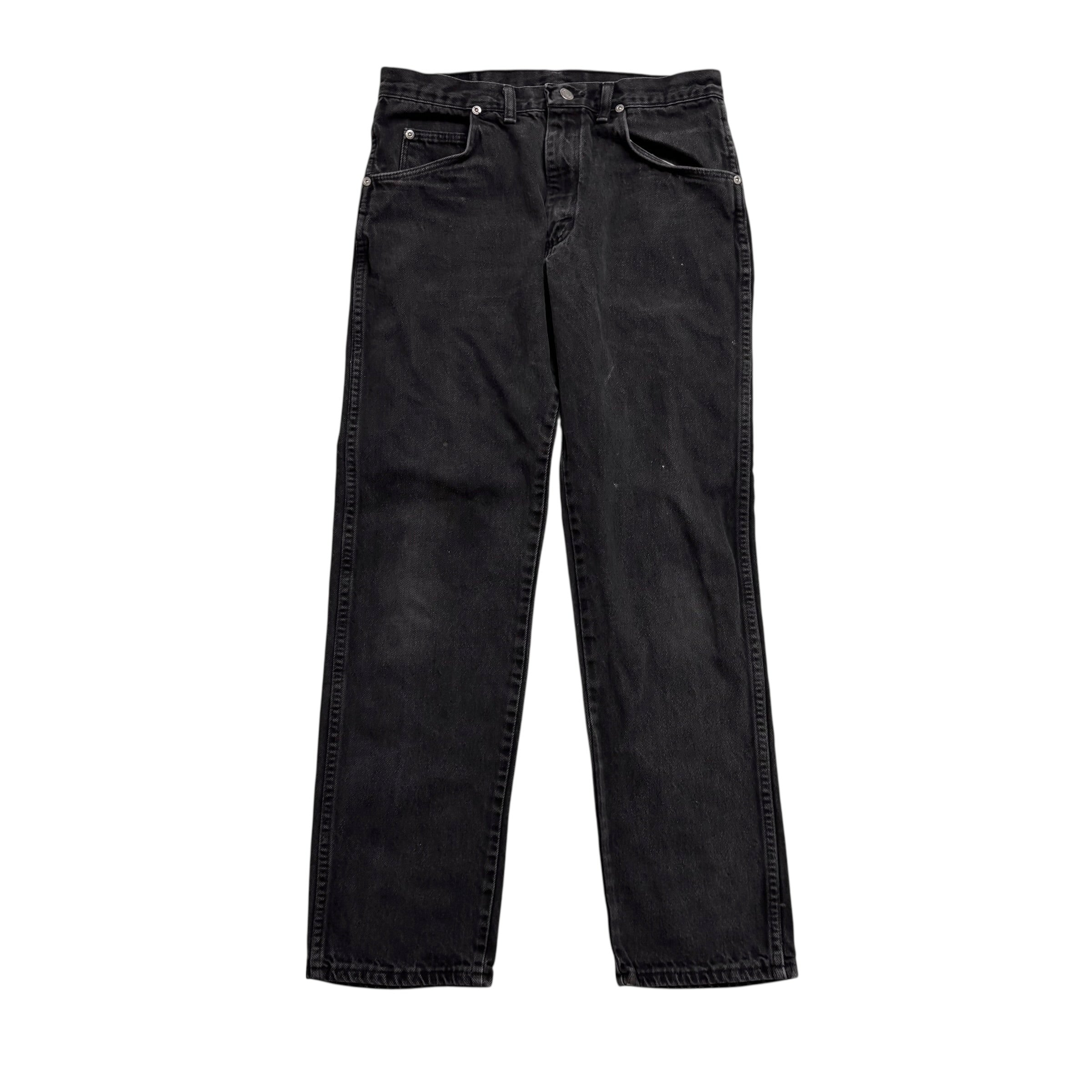 Wrangler Jeans W30 L30 Mens Black Regular Straight Fit Vintage Denim