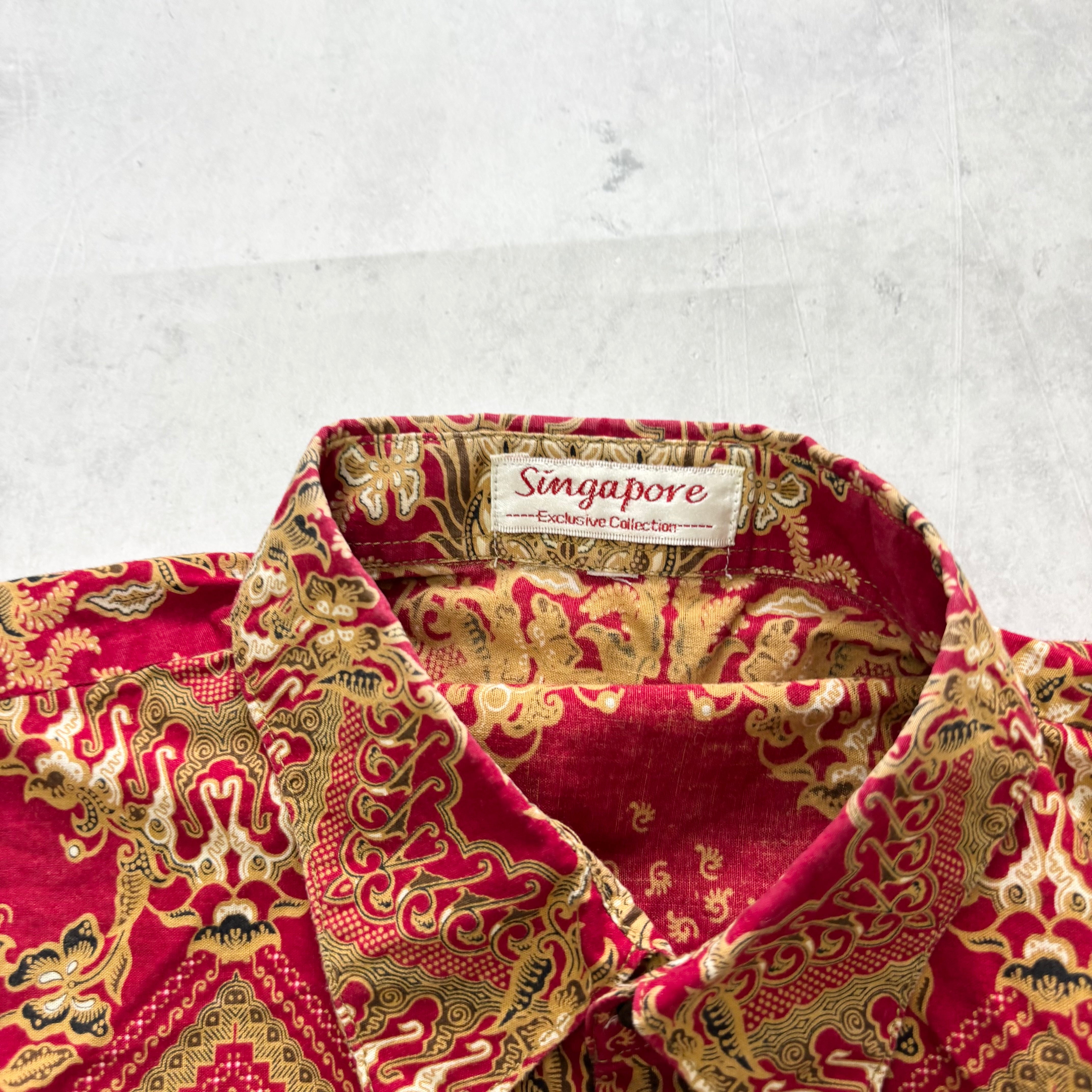 Vintage Shirt Mens Medium Red Traditional Red Short Sleeve Regular Fit (E)