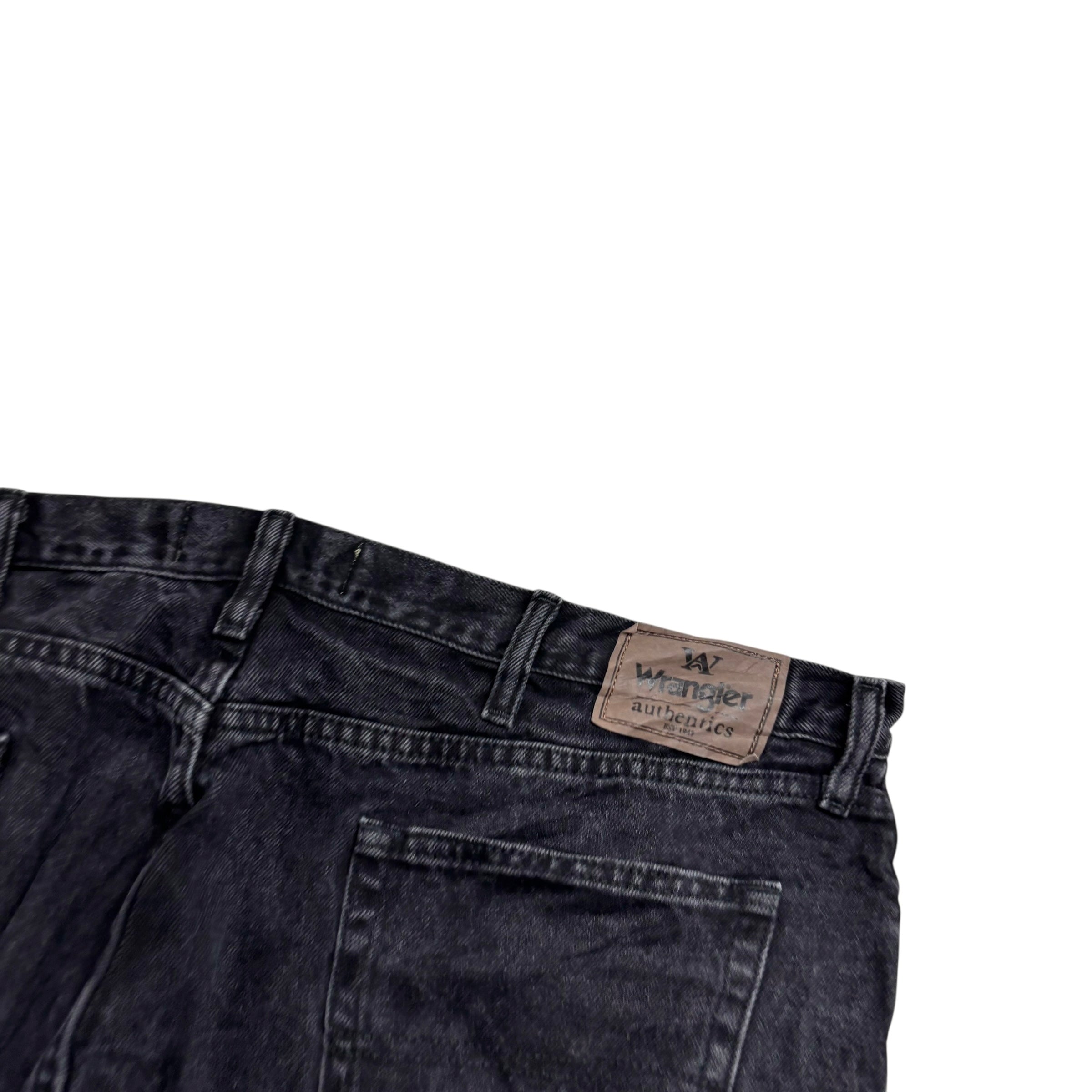 Wrangler Jeans W44 L30 Mens Black Relaxed Straight Fit Baggy Denim (E)