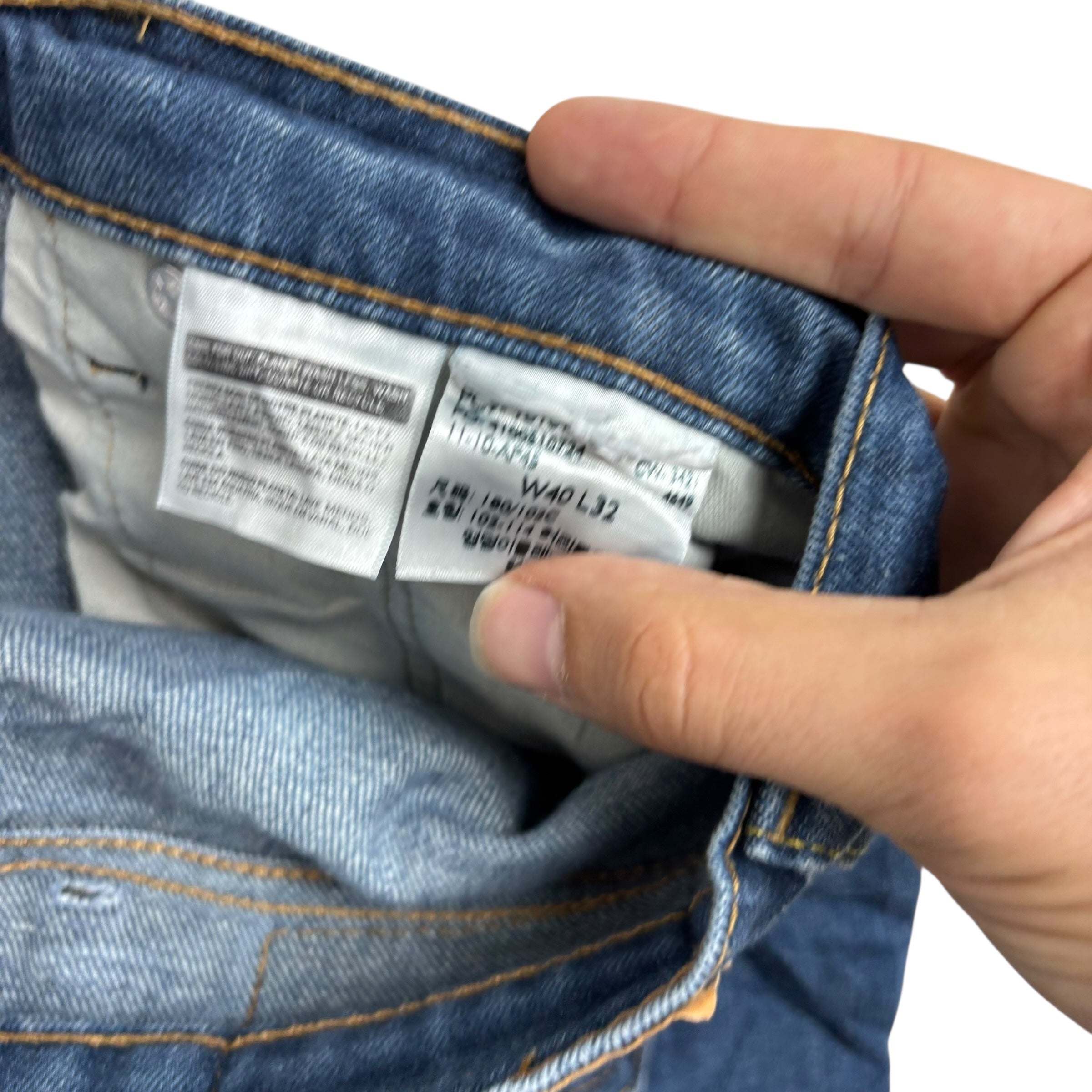 Levis 541 Jeans W40 L32 Mens Dark Blue Athletic Tapered Fit Stretch Denim