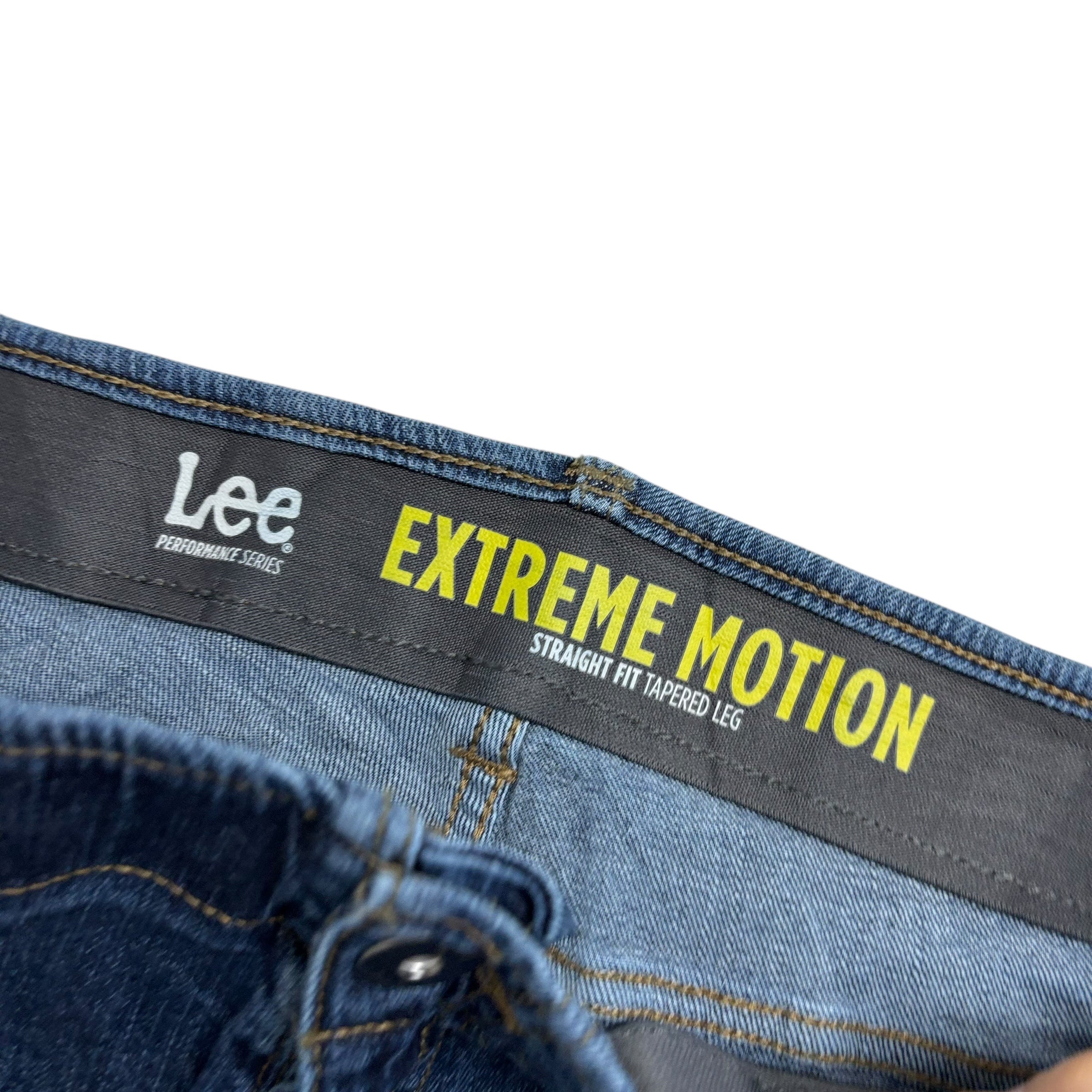 Lee Jeans W44 L32 Mens Dark Blue Regular Tapered Fit Stretch Denim (E)