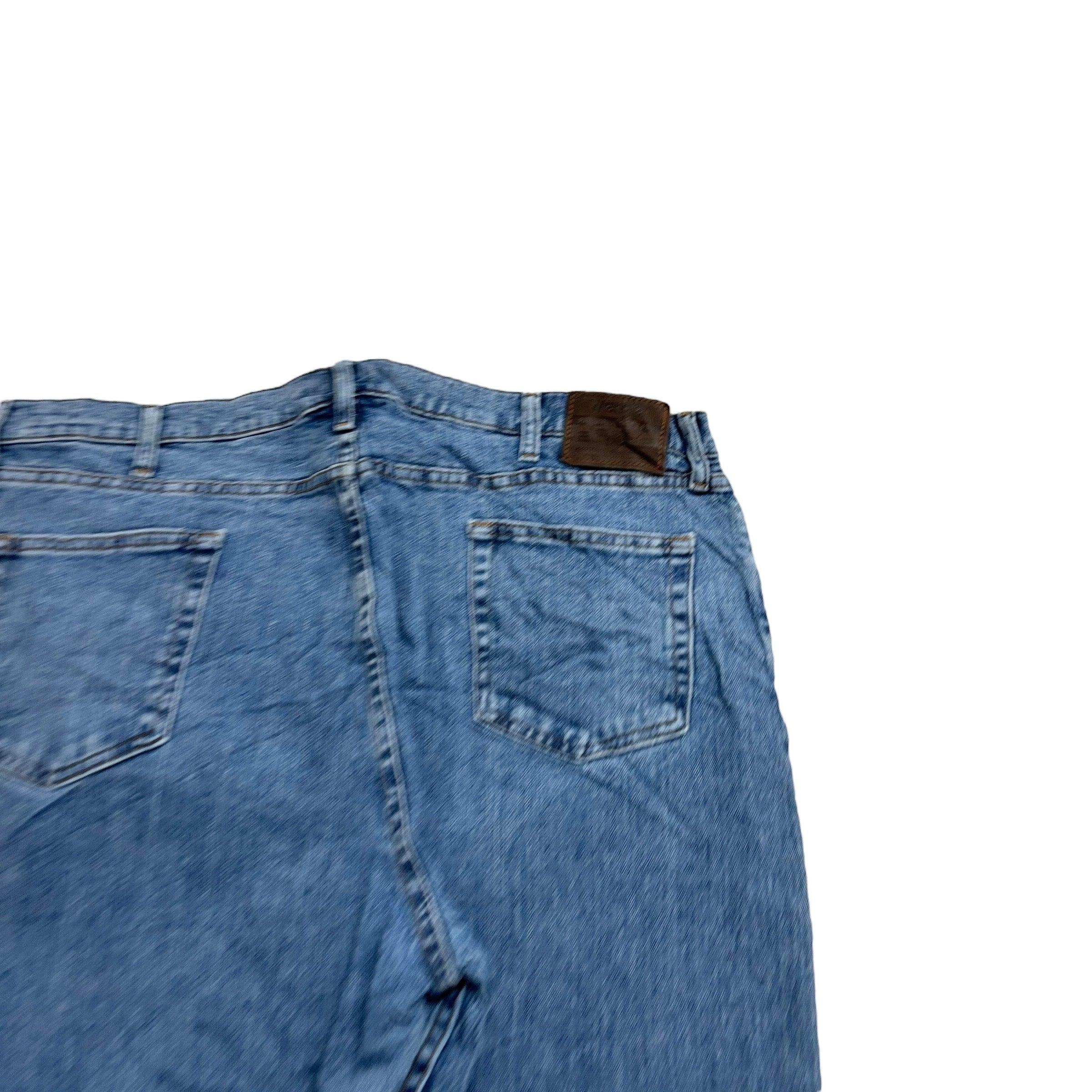 Wrangler Jeans W42 L30 Mens Mid Blue Relaxed Straight Fit Stretch Denim