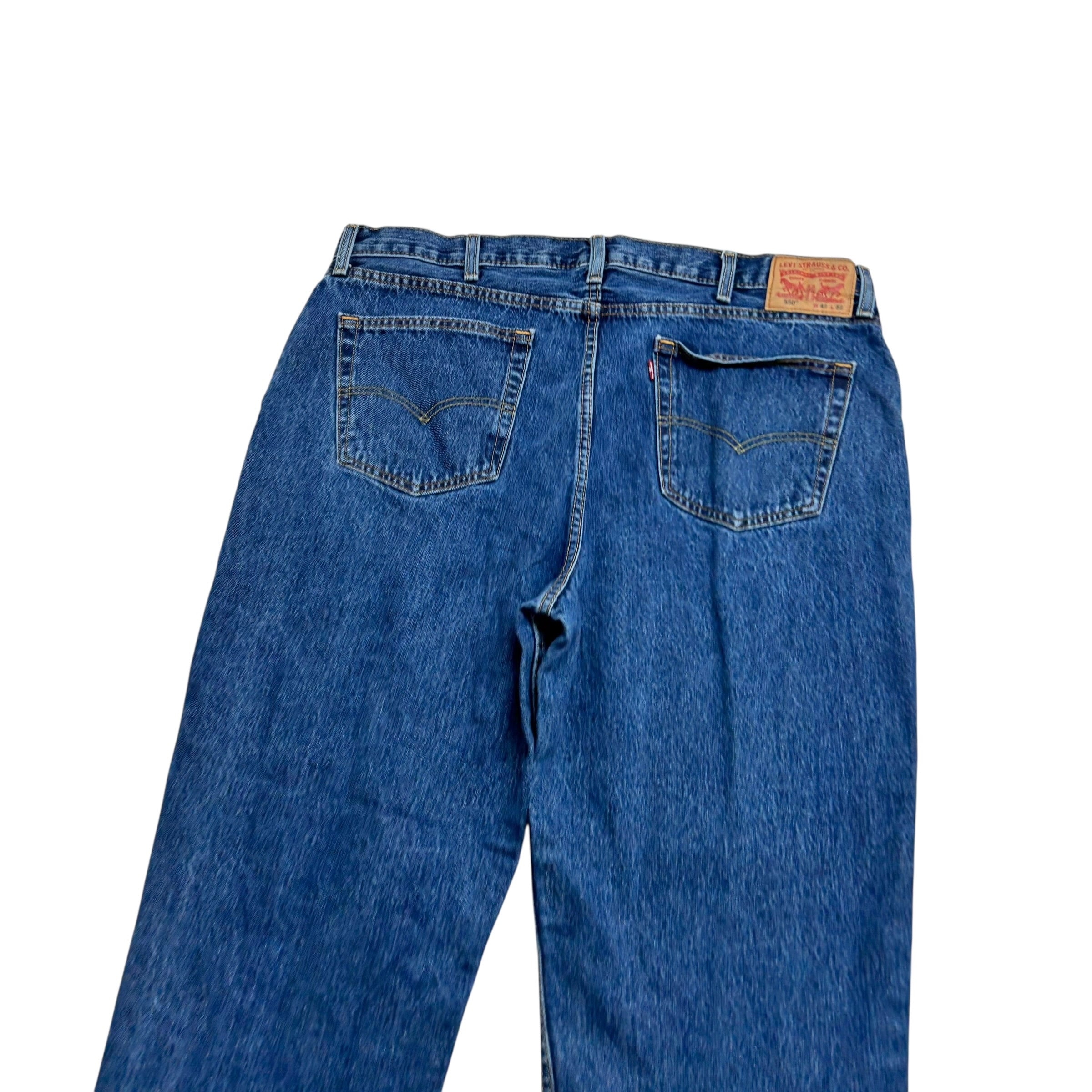 Levis 550 Jeans W42 L32 Mens Mid Blue Baggy Relaxed Straight Fit Denim (E)