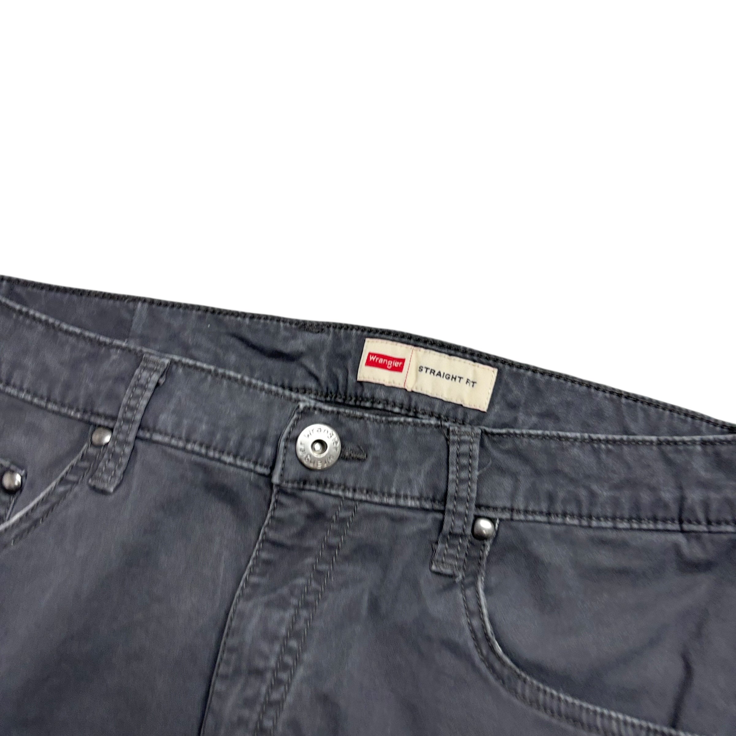 Wrangler Trousers W30 L32 Mens Grey Regular Straight Fit Stretch Pants