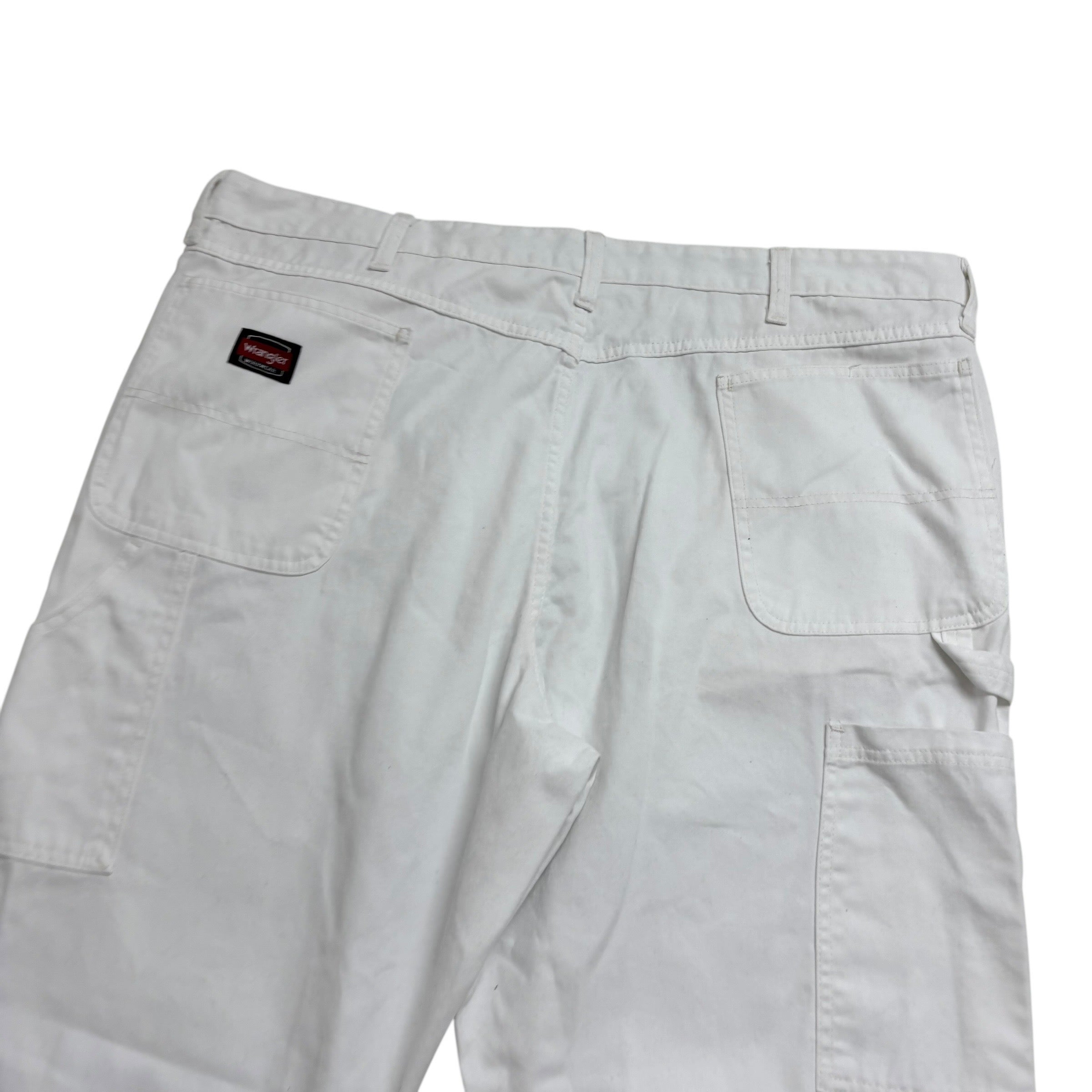 Wrangler Carpenter Pants W44 L30 Mens White Relaxed Straight Fit Trousers