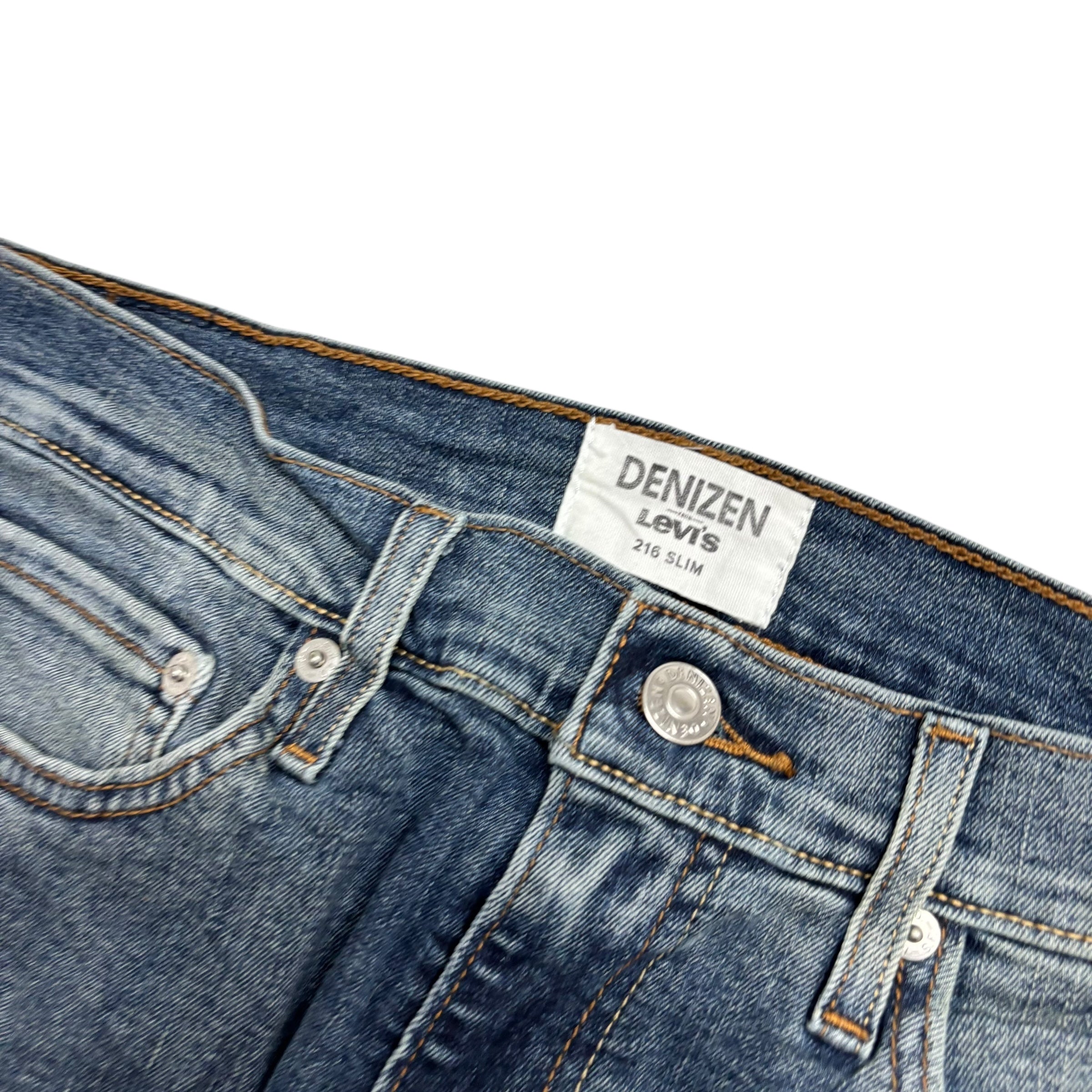 Levis Denizen Jeans W29 L31 Mens Blue Slim Fit Stretch Denim (E)