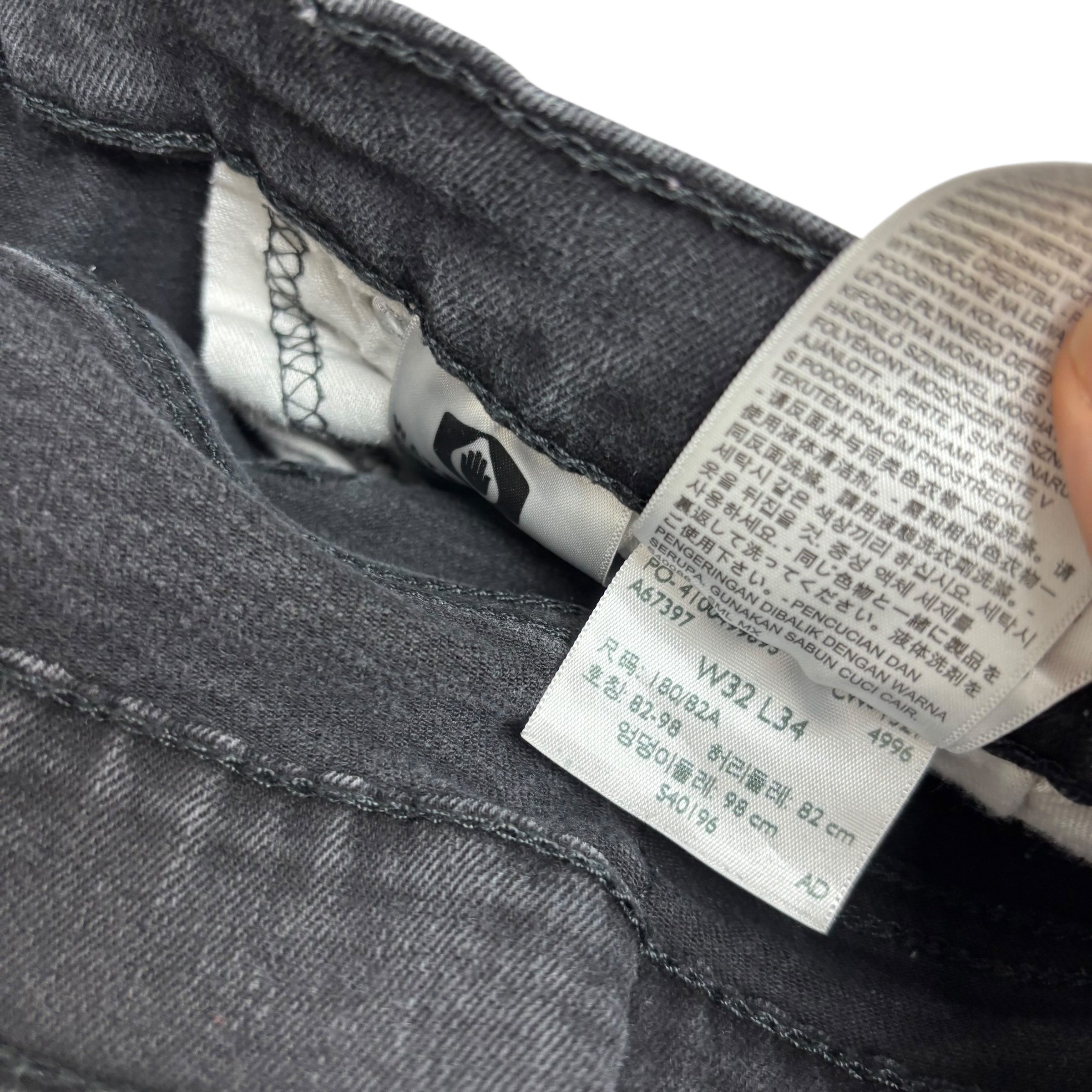 Levis 514 Jeans W32 L33 Mens Black Regular Straight Fit Stretch Denim (F)