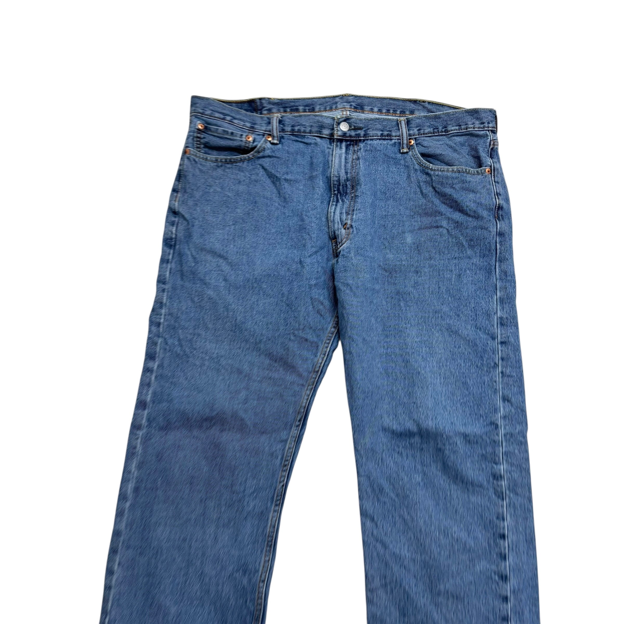 Levis 505 Jeans W42 L32 Mens Mid Blue Regular Straight Fit Denim