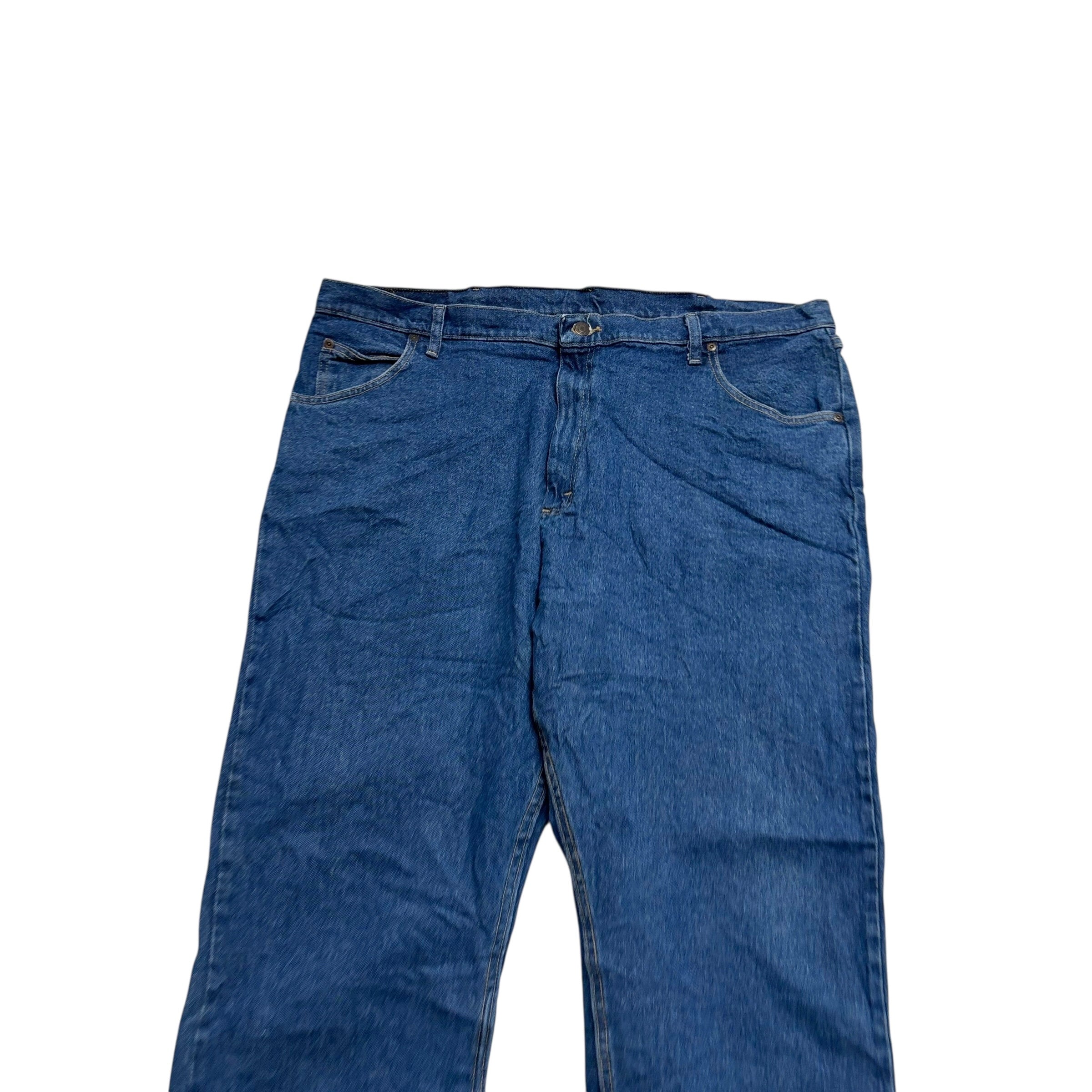 Wrangler Jeans W42 L30 Mens Mid Blue Relaxed Straight Fit Stretch Denim (E)