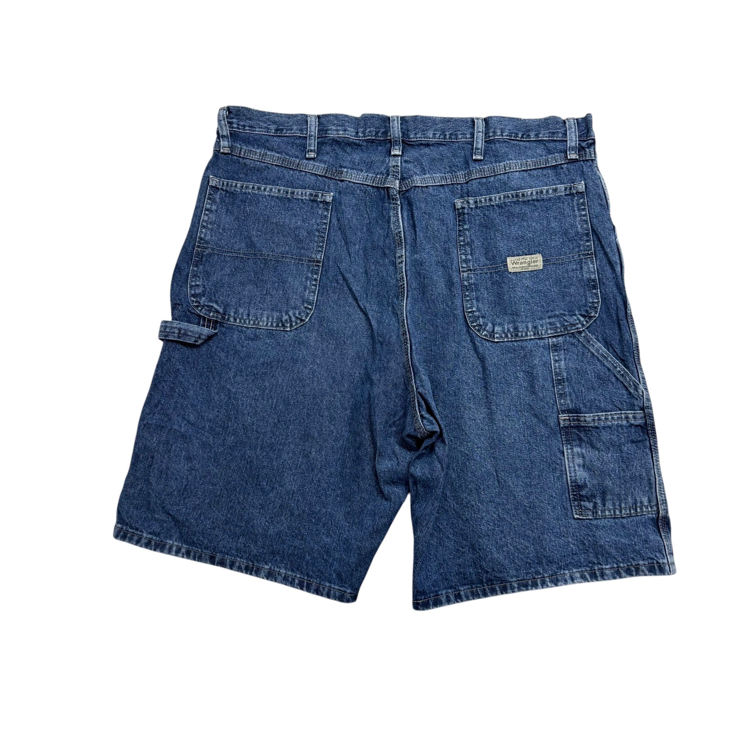 Wrangler Jorts W38 Mens Mid Blue Denim Shorts Baggy Relaxed Carpenter (E)