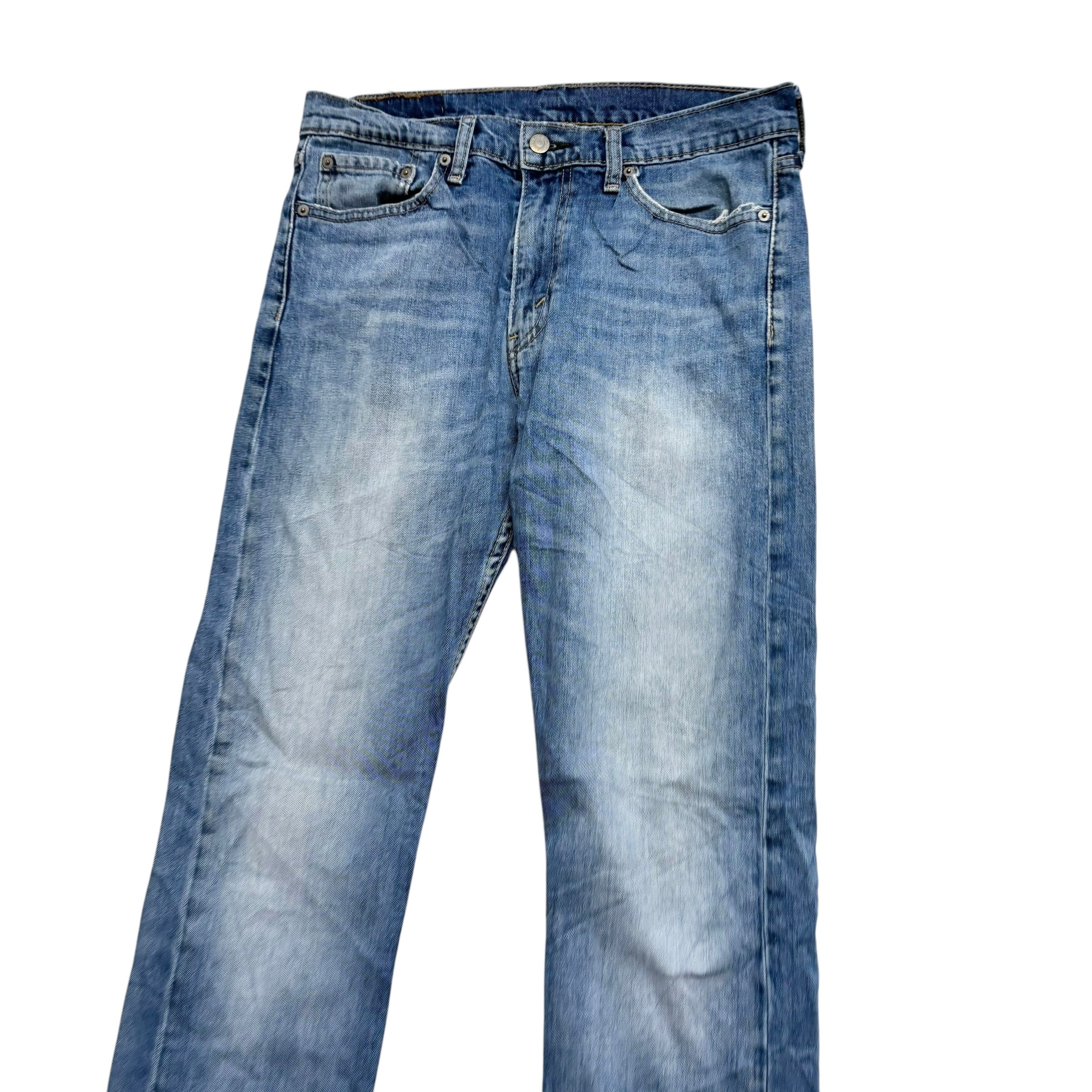 Levis 513 Jeans W32 L32 Mens Mid Blue Slim Straight Fit Stretch Denim (F)