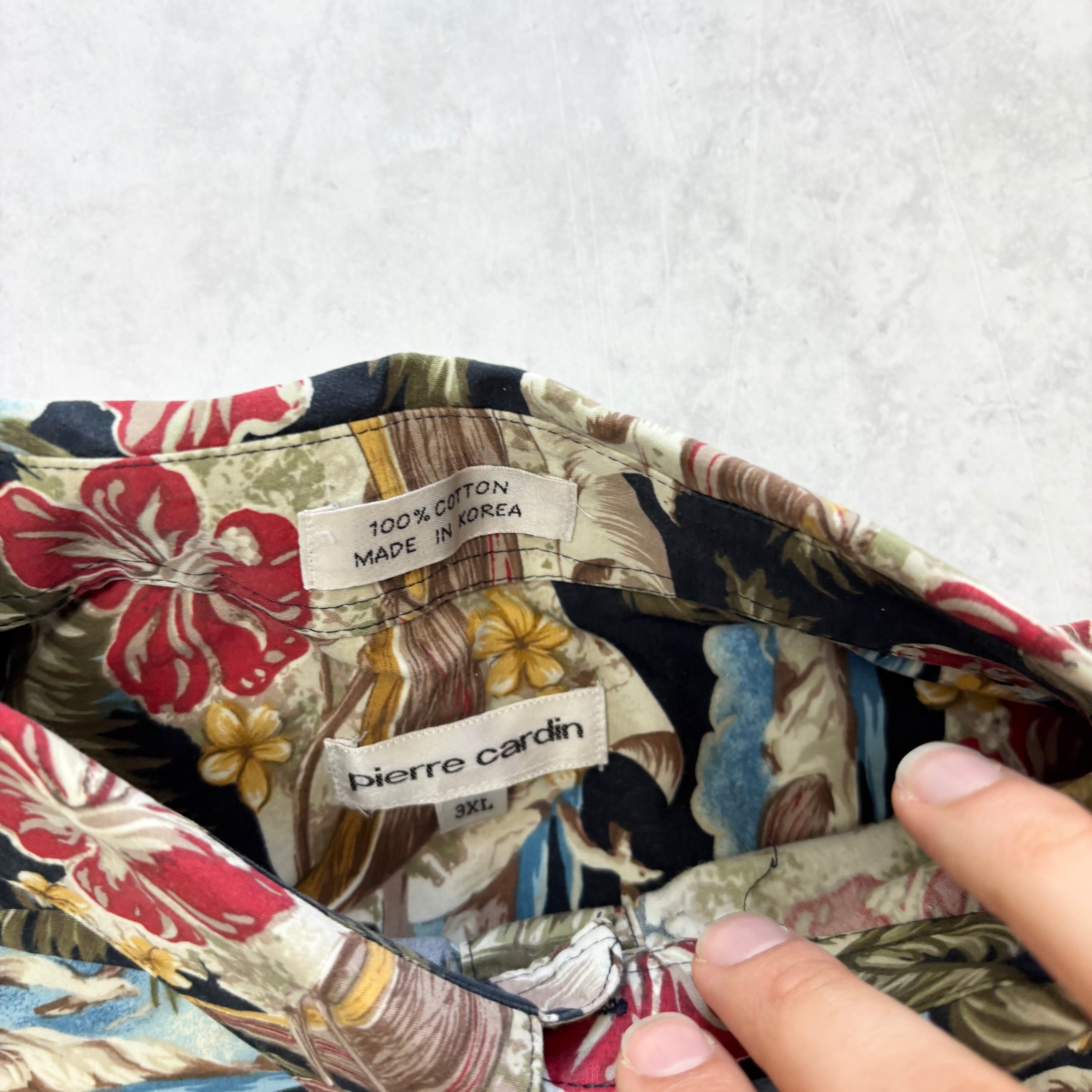 Vintage Hawaiian Shirt Mens 3XL Black Multi Floral Aloha Short Sleeve Cotton (E)