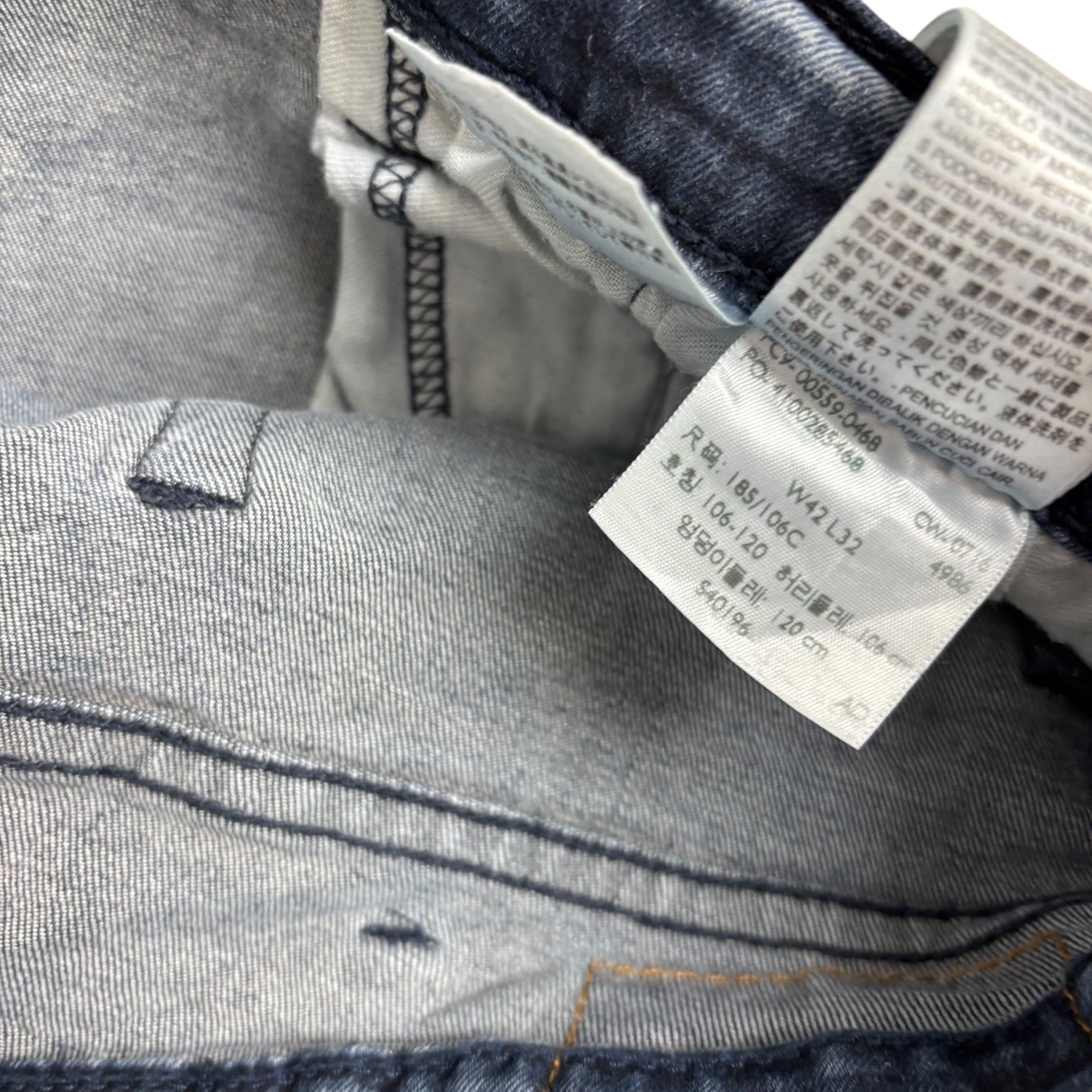 Levis 559 Jeans W42 L29 Mens Navy Blue Relaxed Straight Fit Stretch Denim (E)