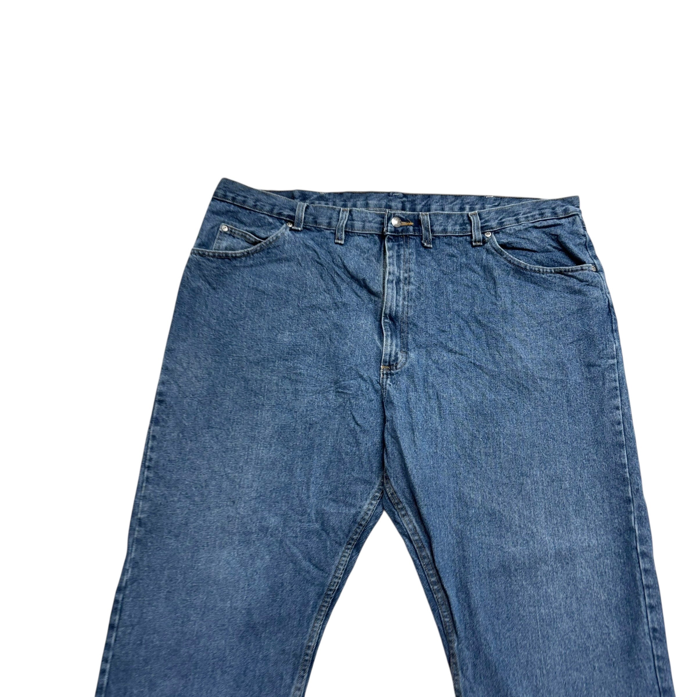 Wrangler Jeans W44 L30 Mens Mid Blue Relaxed Straight Fit Denim (E)