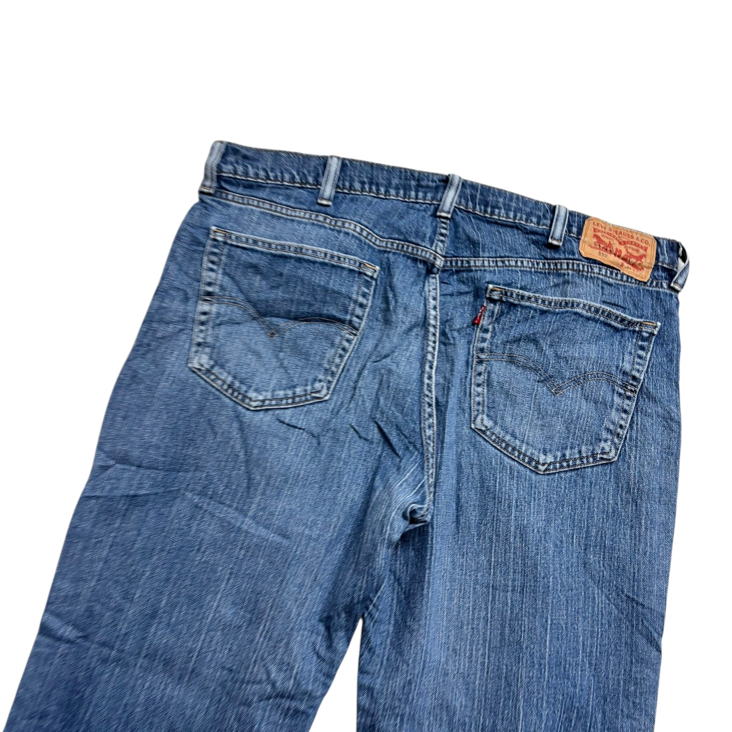 Levis 559 Jeans W38 L29 Mens Mid Blue Baggy Relaxed Straight Fit Stretch Denim