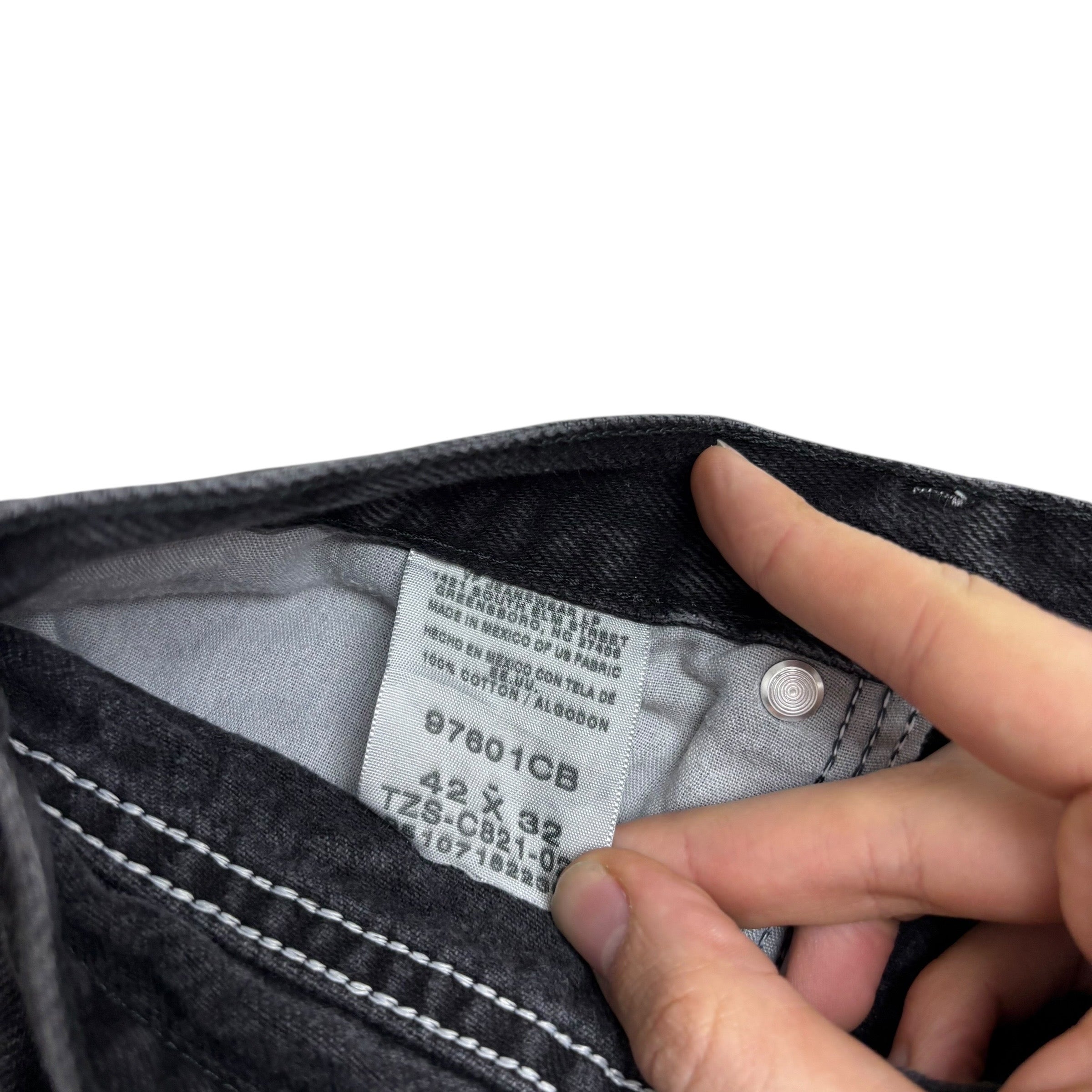 Wrangler Jeans W40 L32 Mens Black Relaxed Straight Fit Vintage Denim (E)